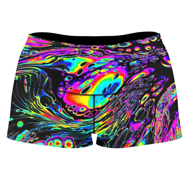 Rainbow Magma High-Waisted Women's Shorts sold by iEDM
