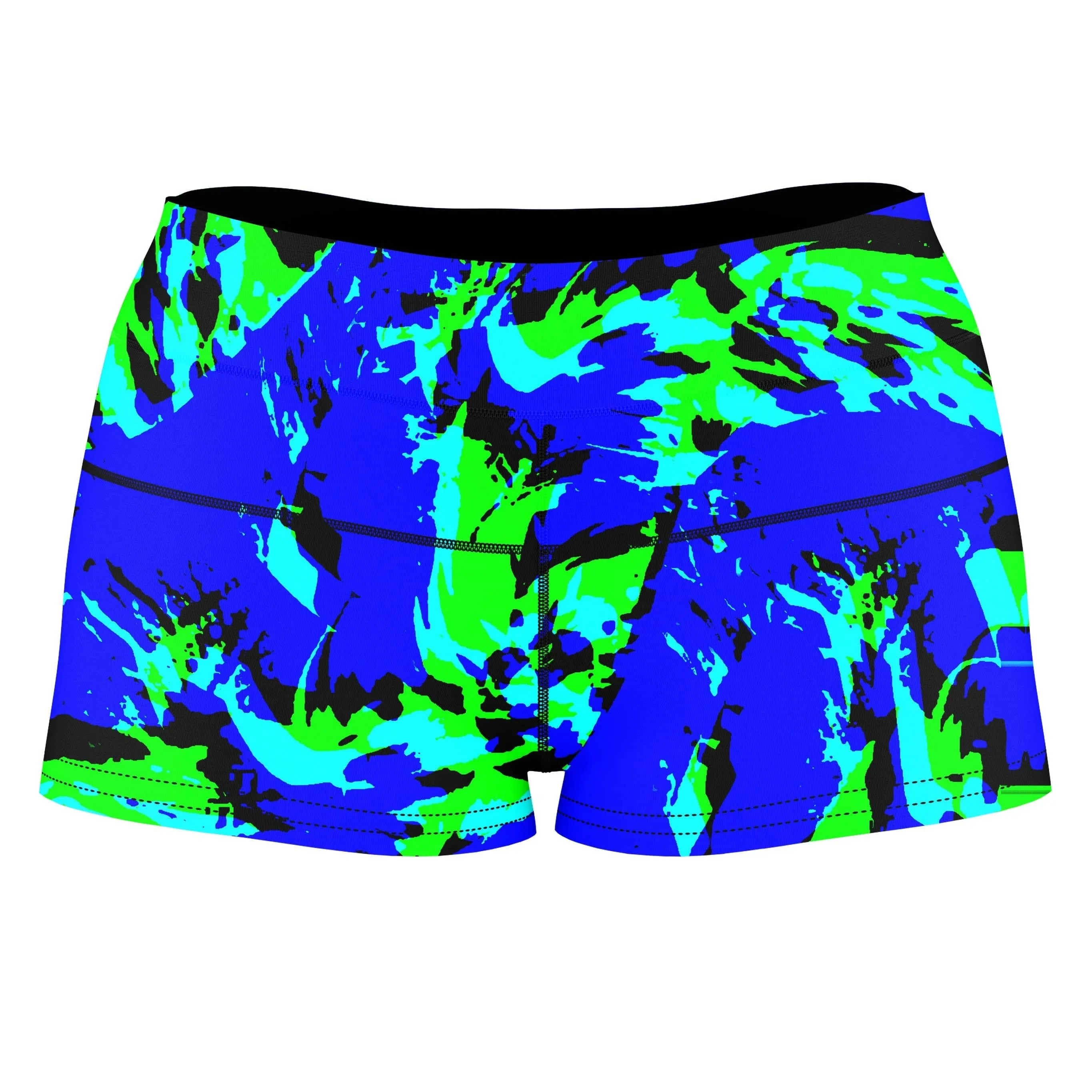 Sea Splatter Rave Graffiti High-Waisted Women's Shorts sold by iEDM