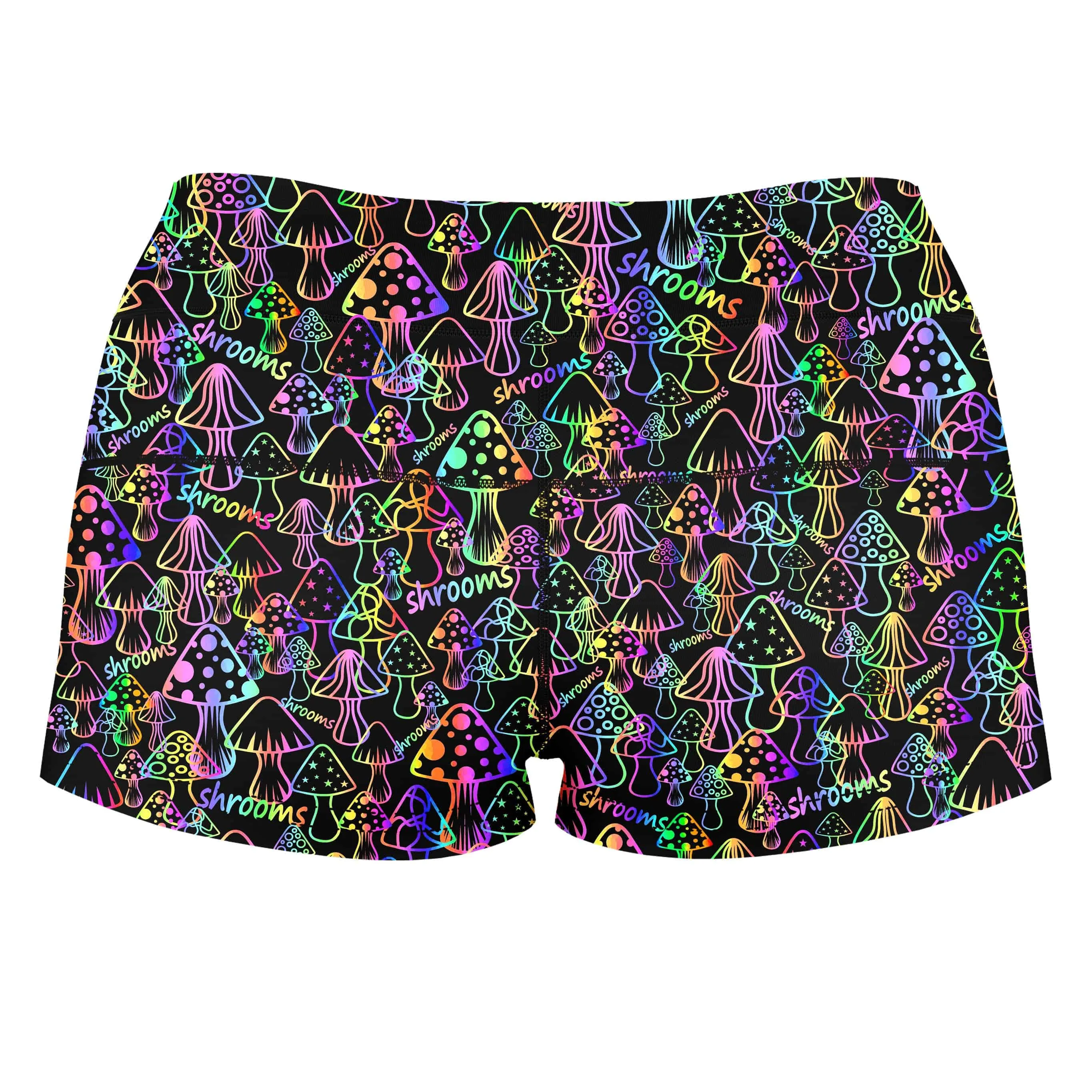 Psychedelic Shrooms High-Waisted Women's Shorts sold by iEDM product image thumbnail 2