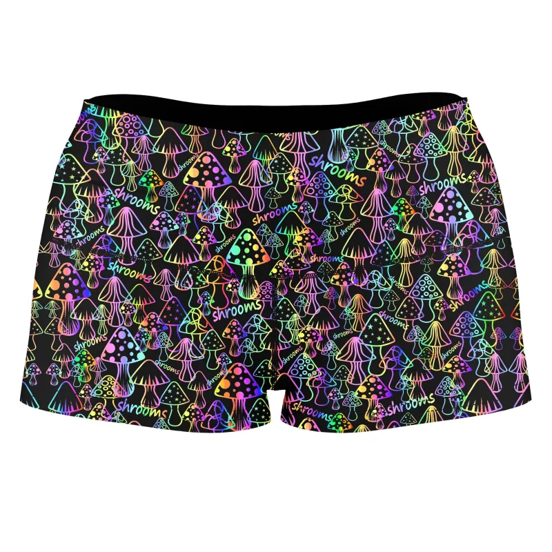 Psychedelic Shrooms High-Waisted Women's Shorts sold by iEDM