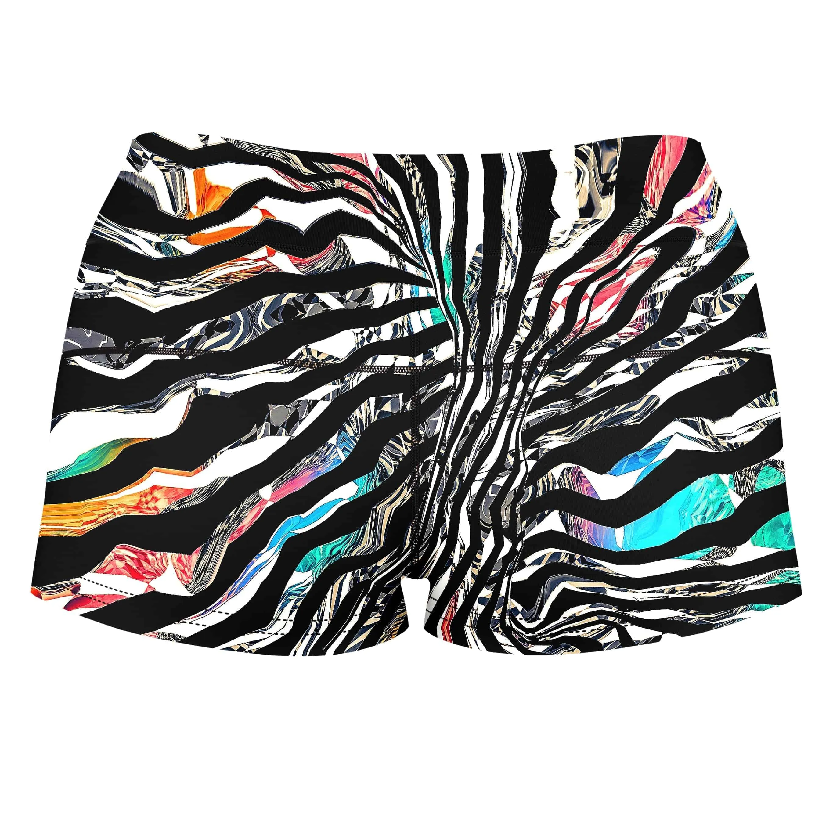 Stripped Chaos High-Waisted Women's Shorts sold by iEDM product image thumbnail 2