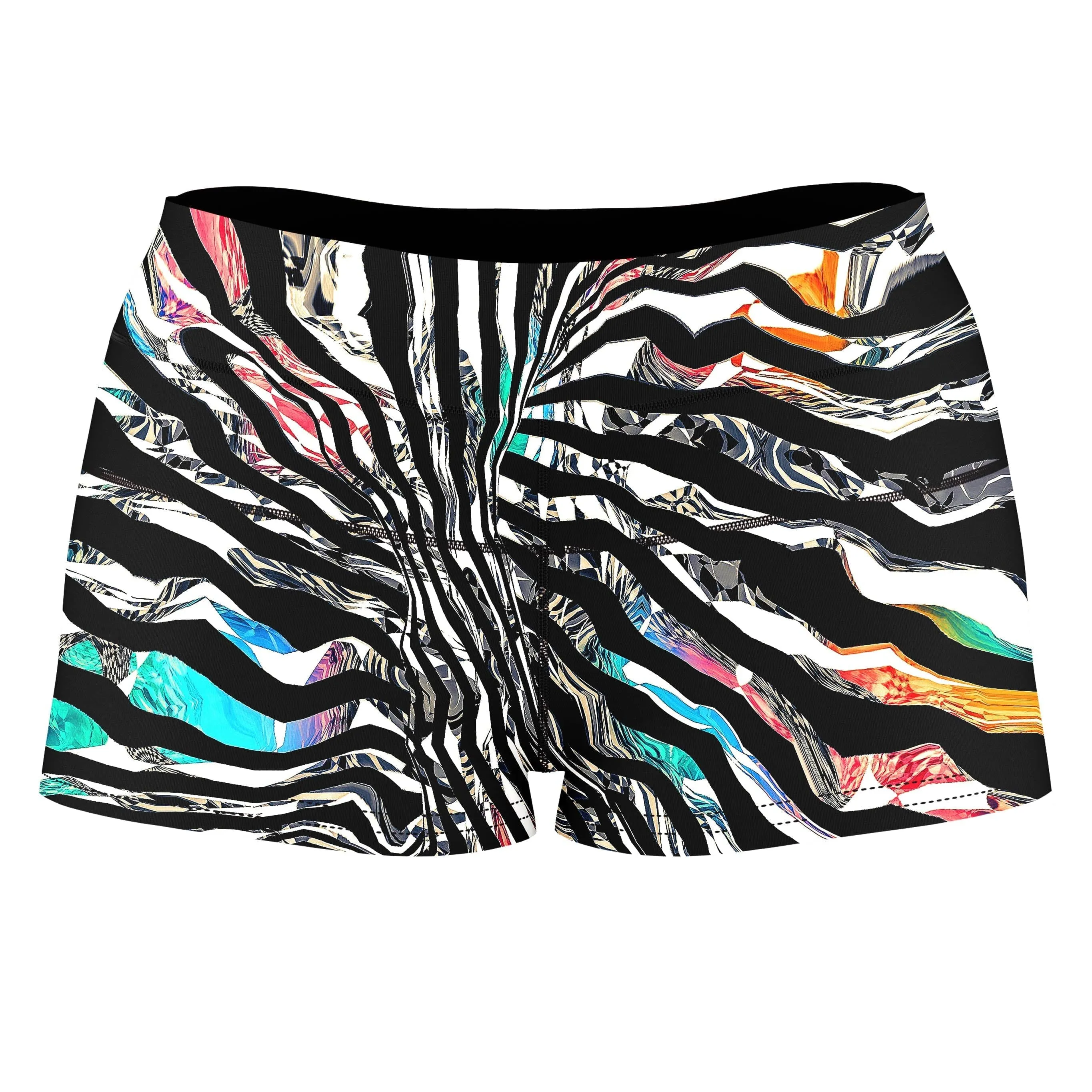 Stripped Chaos High-Waisted Women's Shorts sold by iEDM