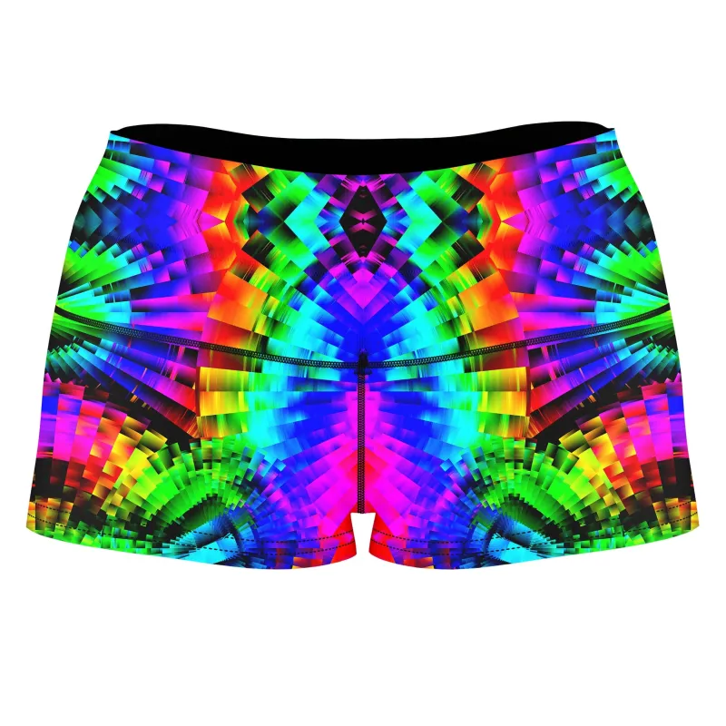 Reality Breakdown High-Waisted Women's Shorts sold by iEDM