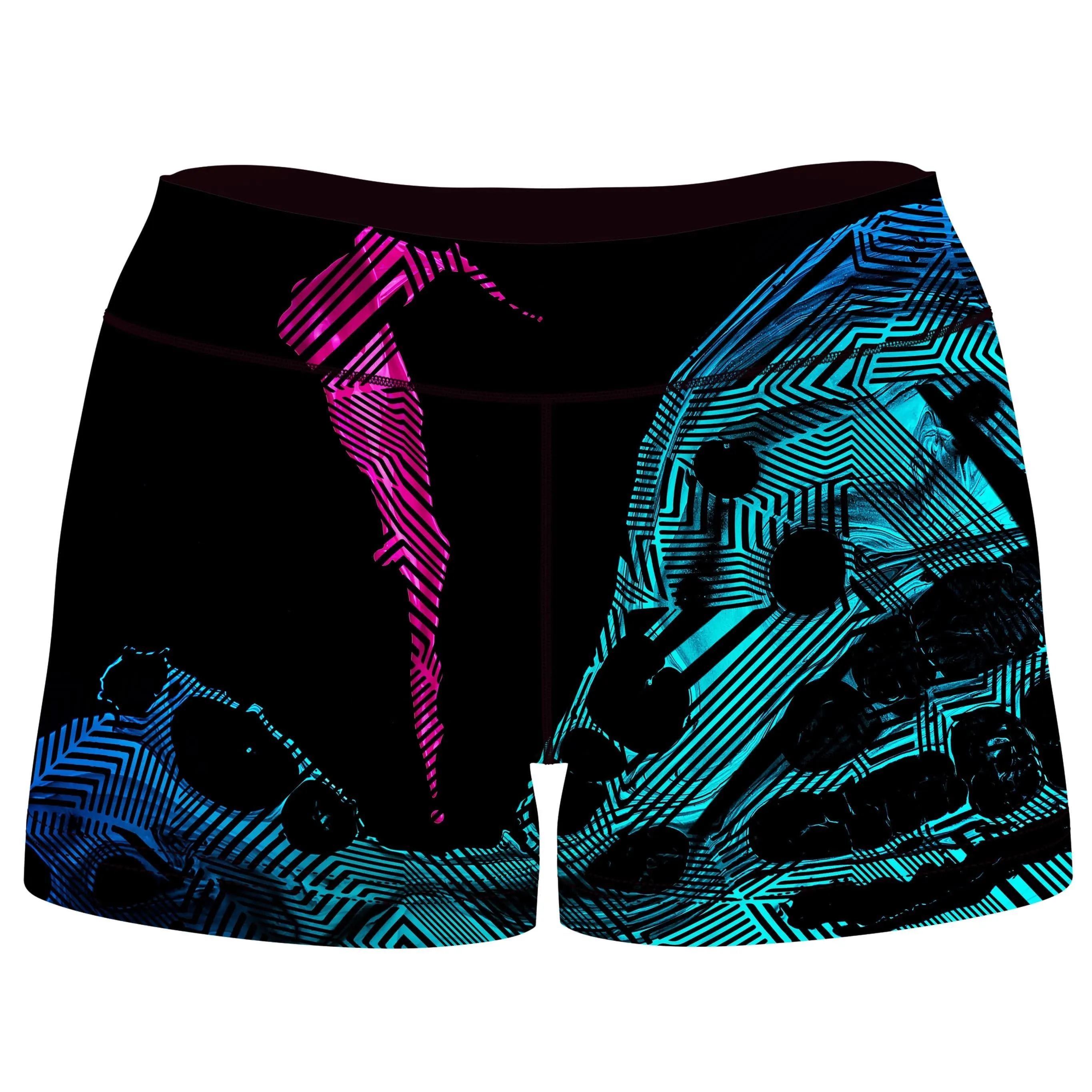 Primordial Flow High-Waisted Women's Shorts sold by iEDM product image thumbnail 3