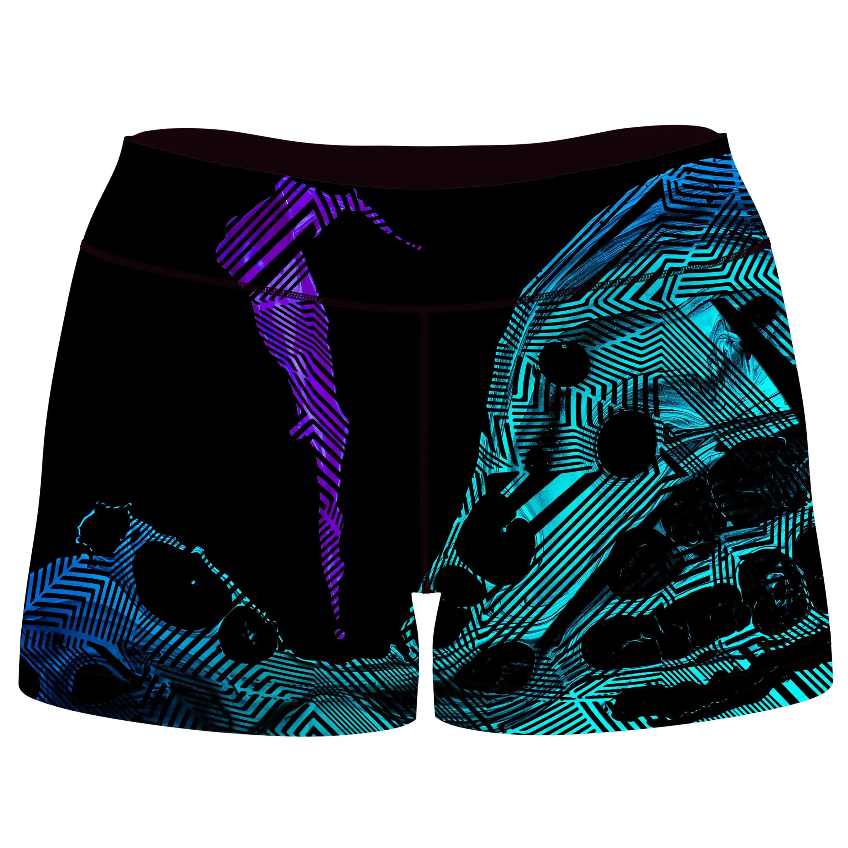 Primordial Flow High-Waisted Women's Shorts sold by iEDM product image thumbnail 4