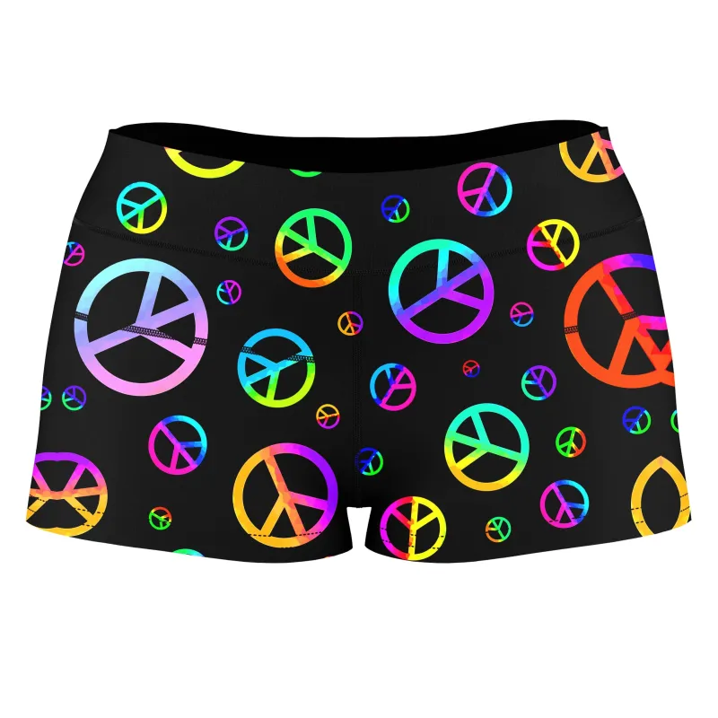 Signs of Peace High-Waisted Women's Shorts sold by iEDM