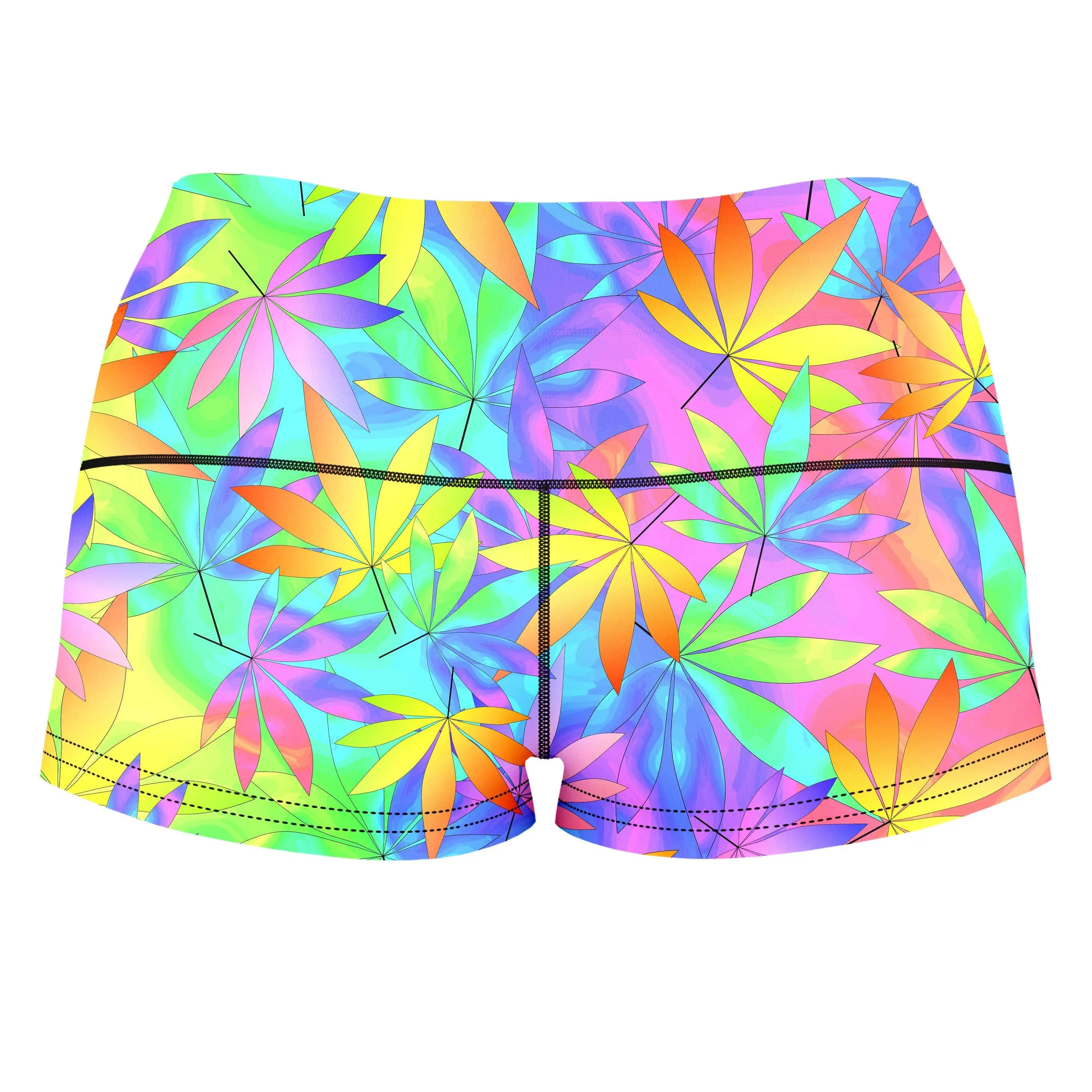 Take a Little Trip with Weed High-Waisted Women's Shorts sold by iEDM product image thumbnail 2