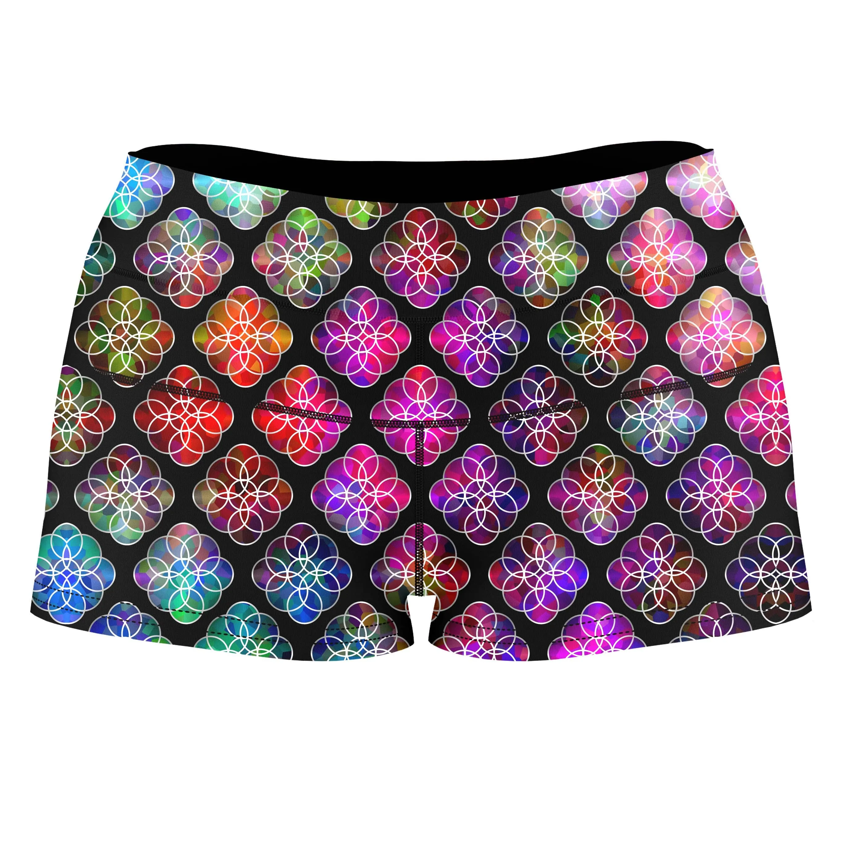 Rings of Color Pattern High-Waisted Women's Shorts sold by iEDM
