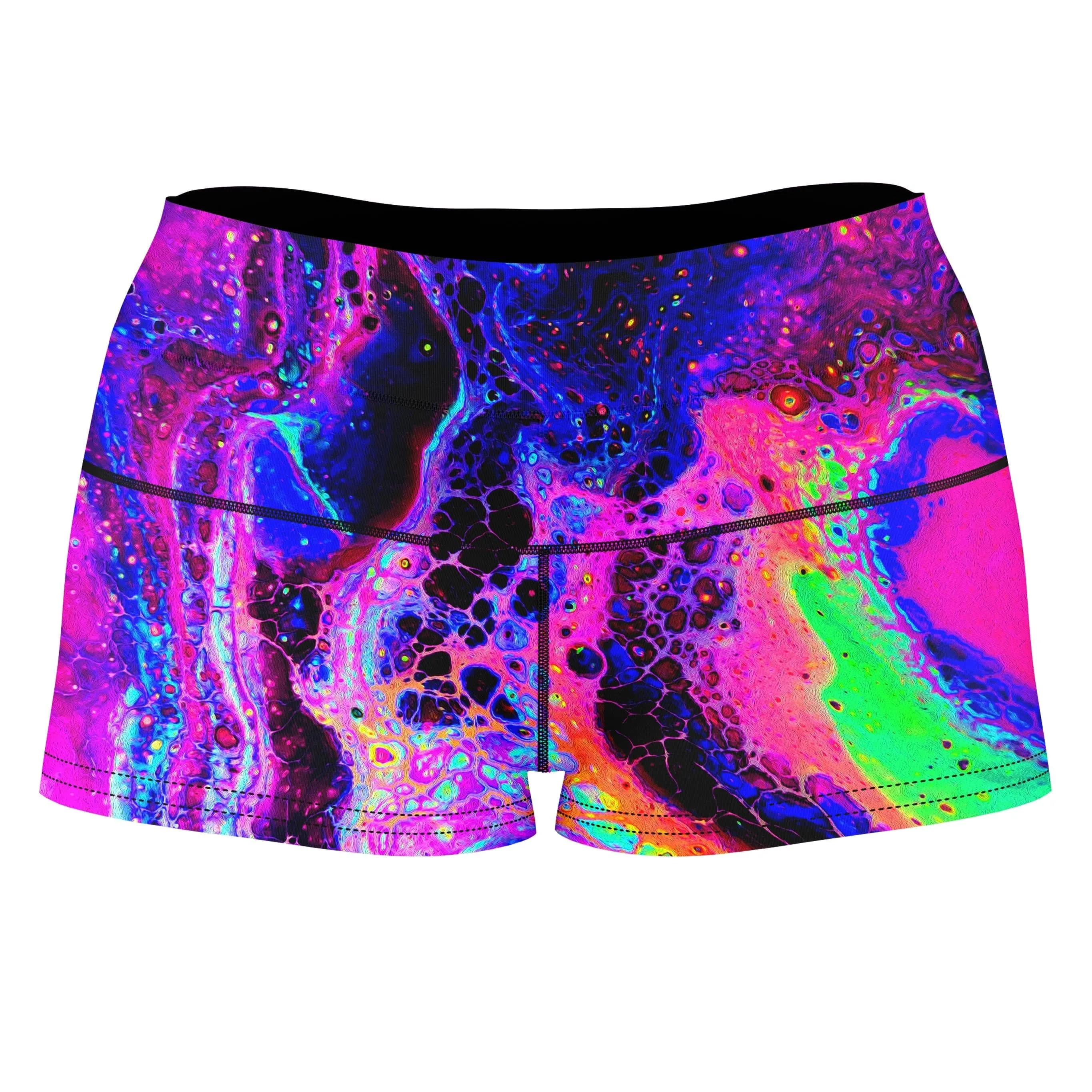 Psychedelic Radiation High-Waisted Women's Shorts sold by iEDM