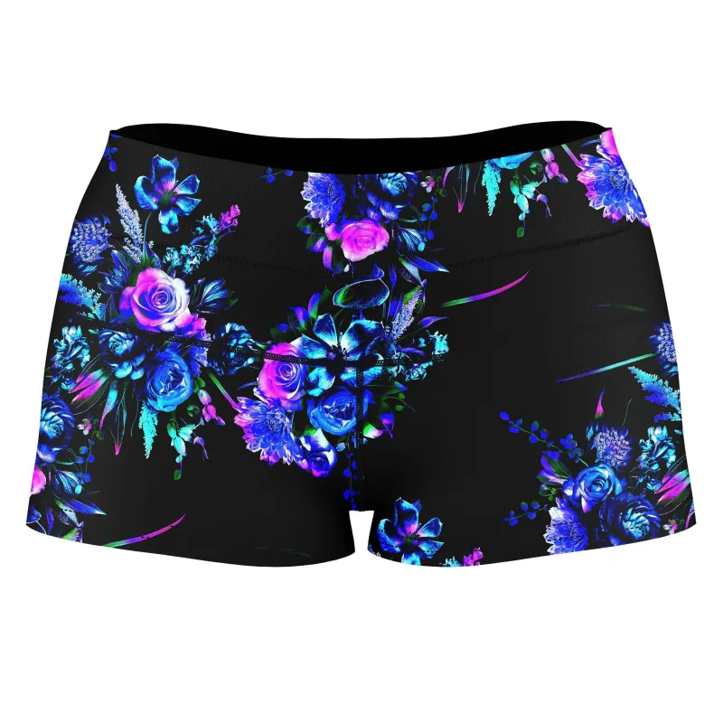 Midnight Garden High-Waisted Women's Shorts sold by iEDM