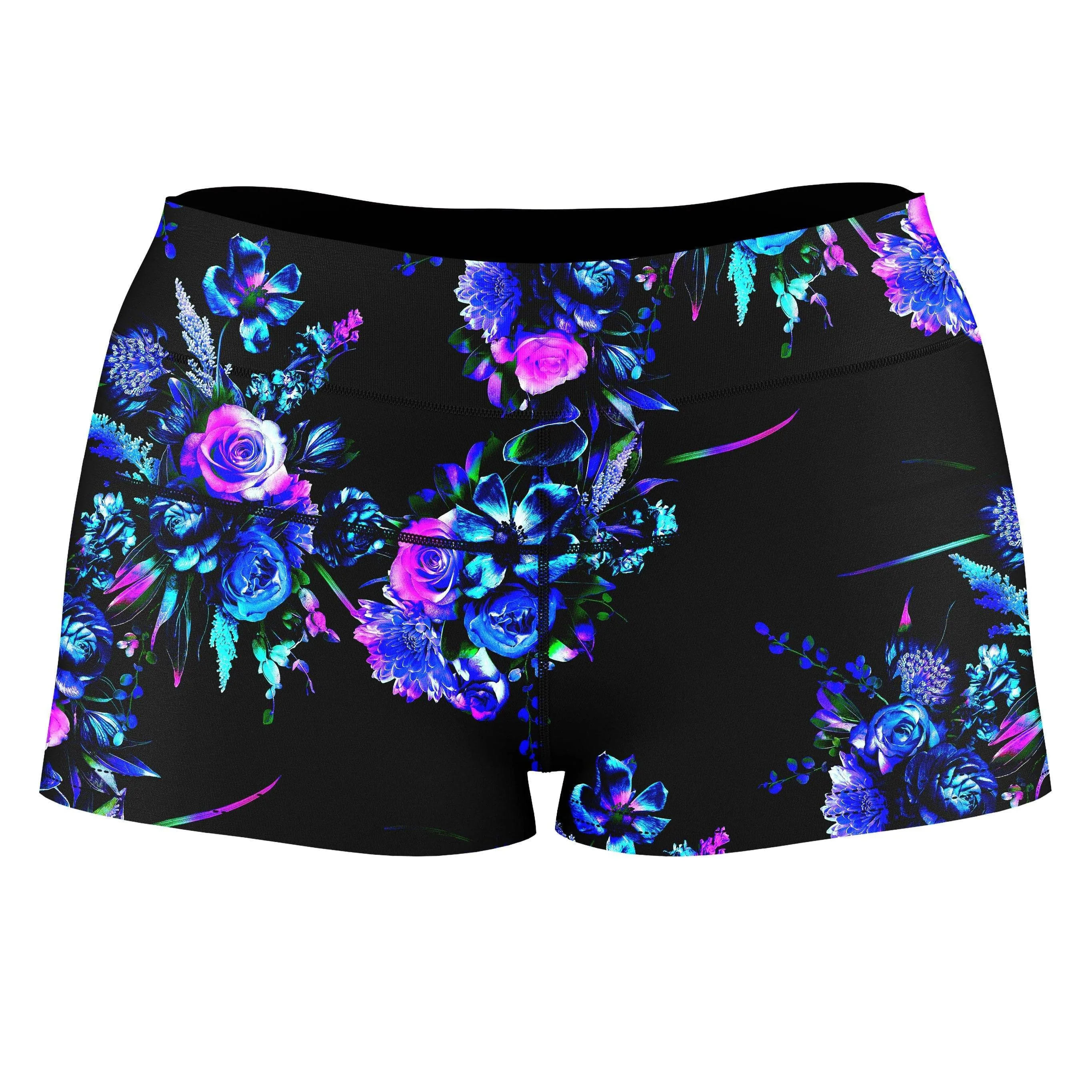 Midnight Garden High-Waisted Women's Shorts sold by iEDM