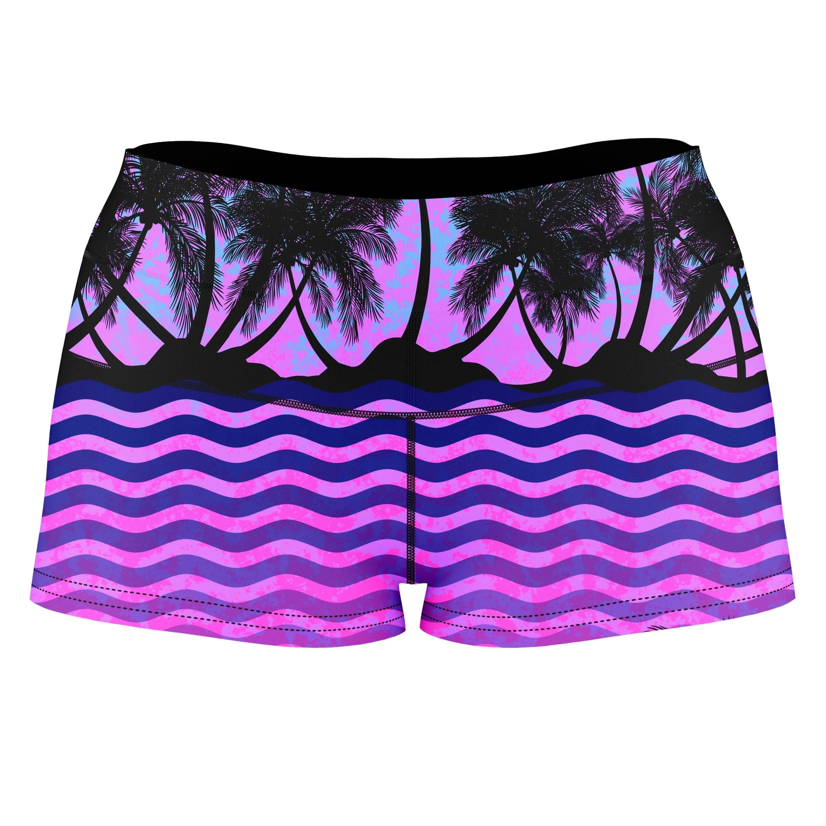 Paradise Palm Trees High-Waisted Women's Shorts sold by iEDM