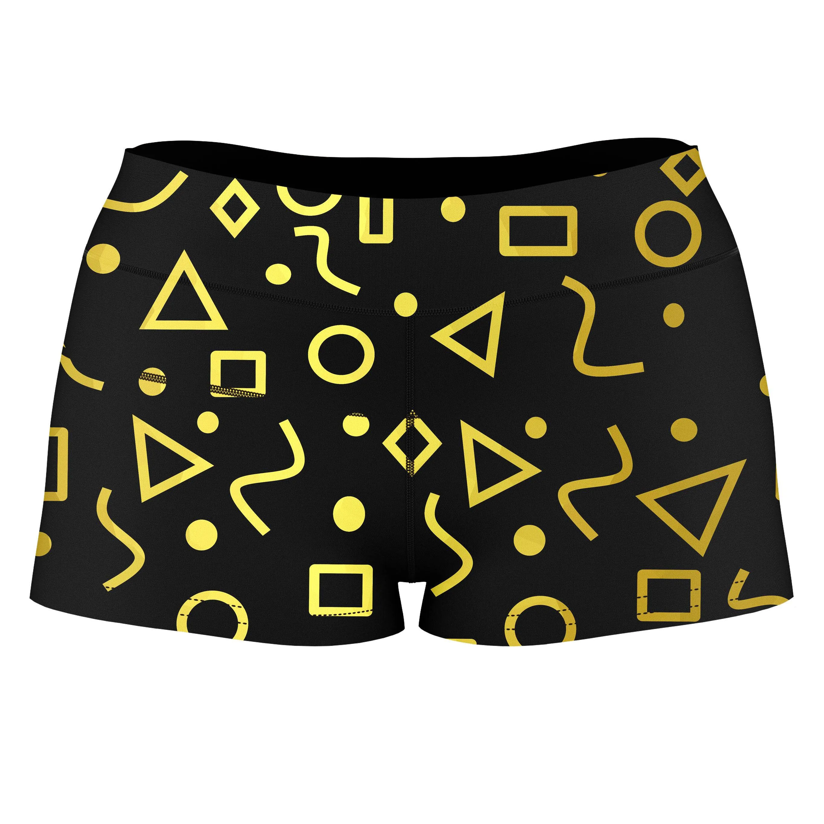 Mod Gold Shapes High-Waisted Women's Shorts sold by iEDM