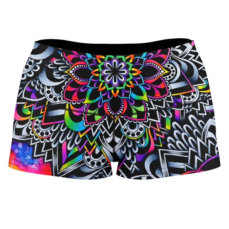 Mandala Vibez High-Waisted Women's Shorts sold by iEDM