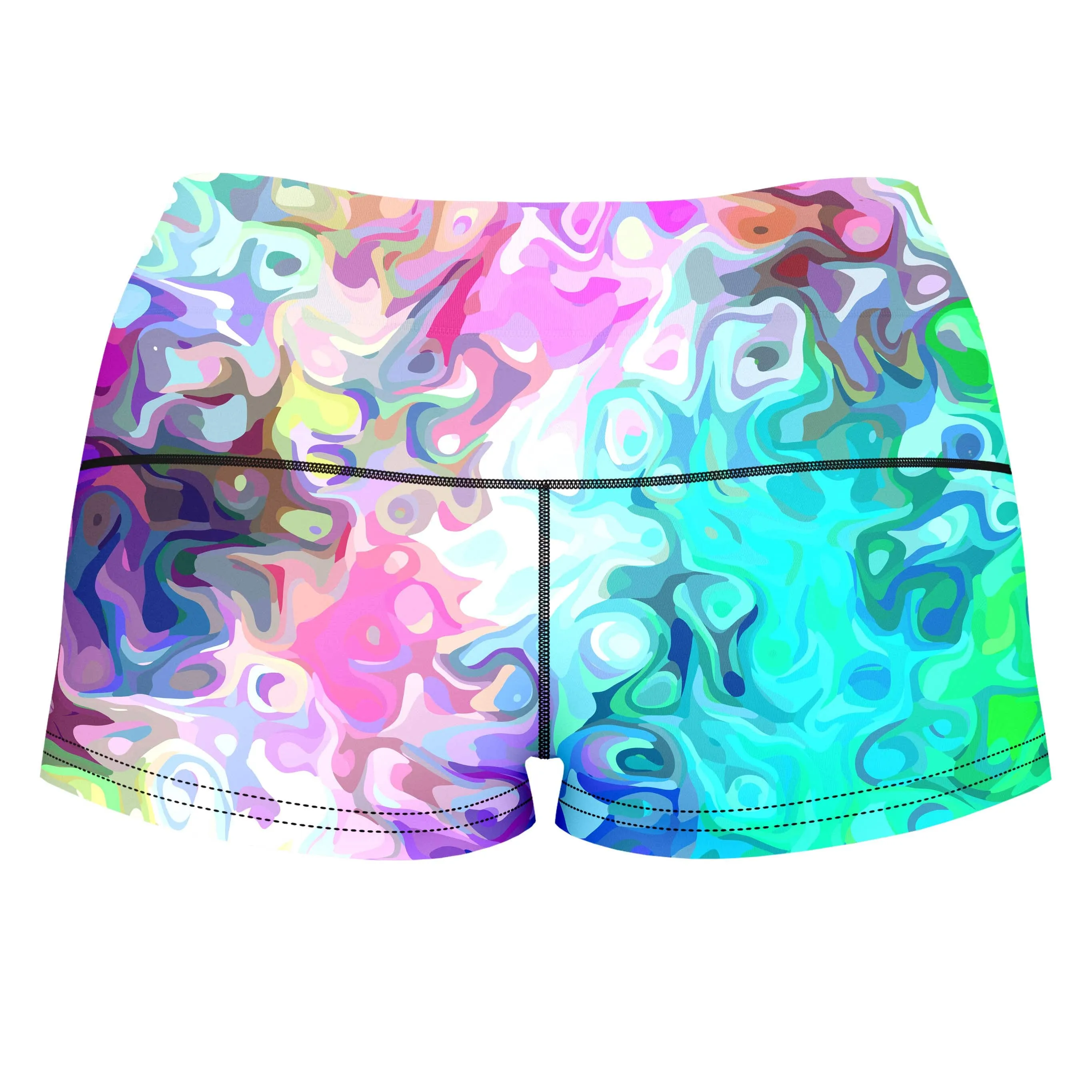 Pastel Confusion High-Waisted Women's Shorts sold by iEDM product image thumbnail 2