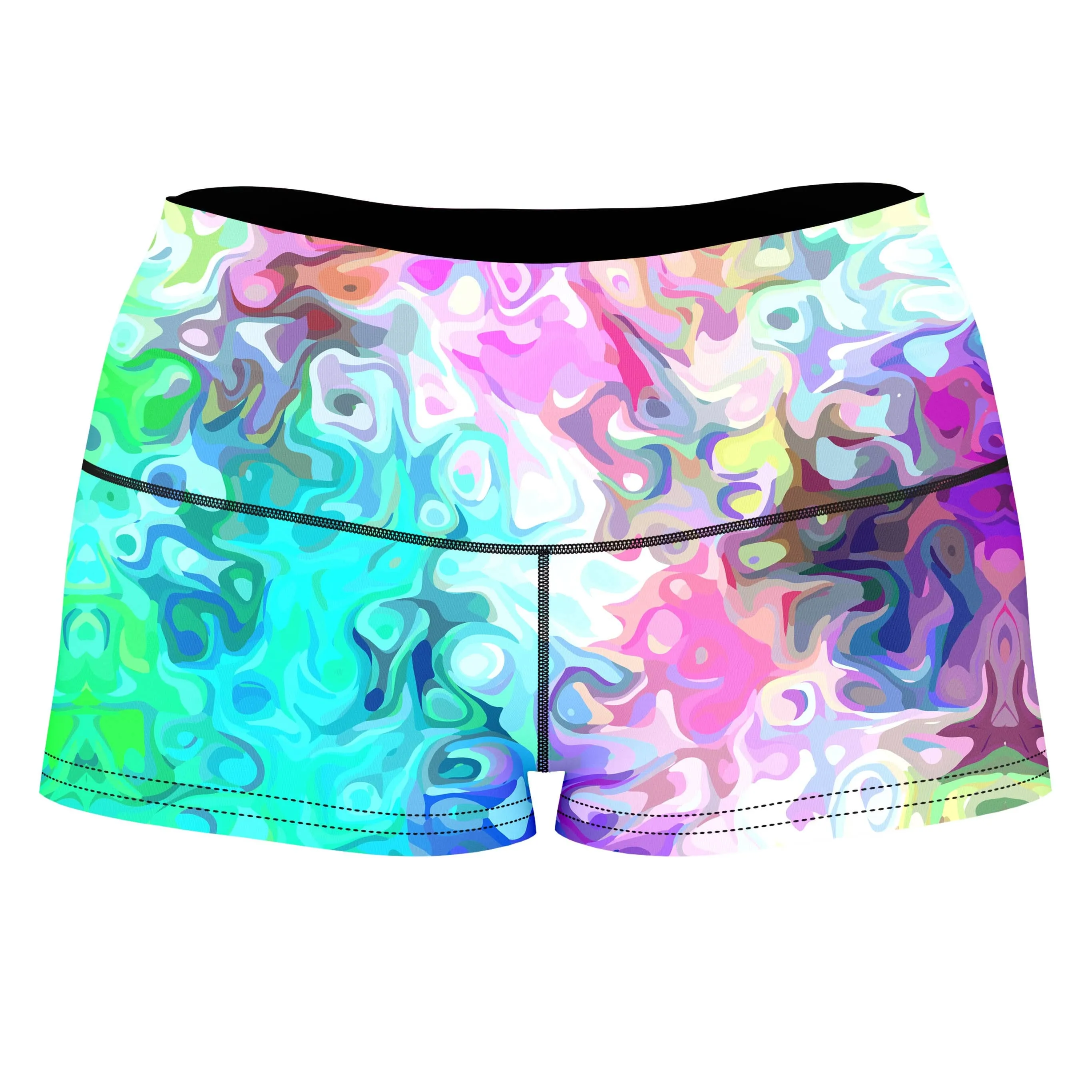 Pastel Confusion High-Waisted Women's Shorts sold by iEDM