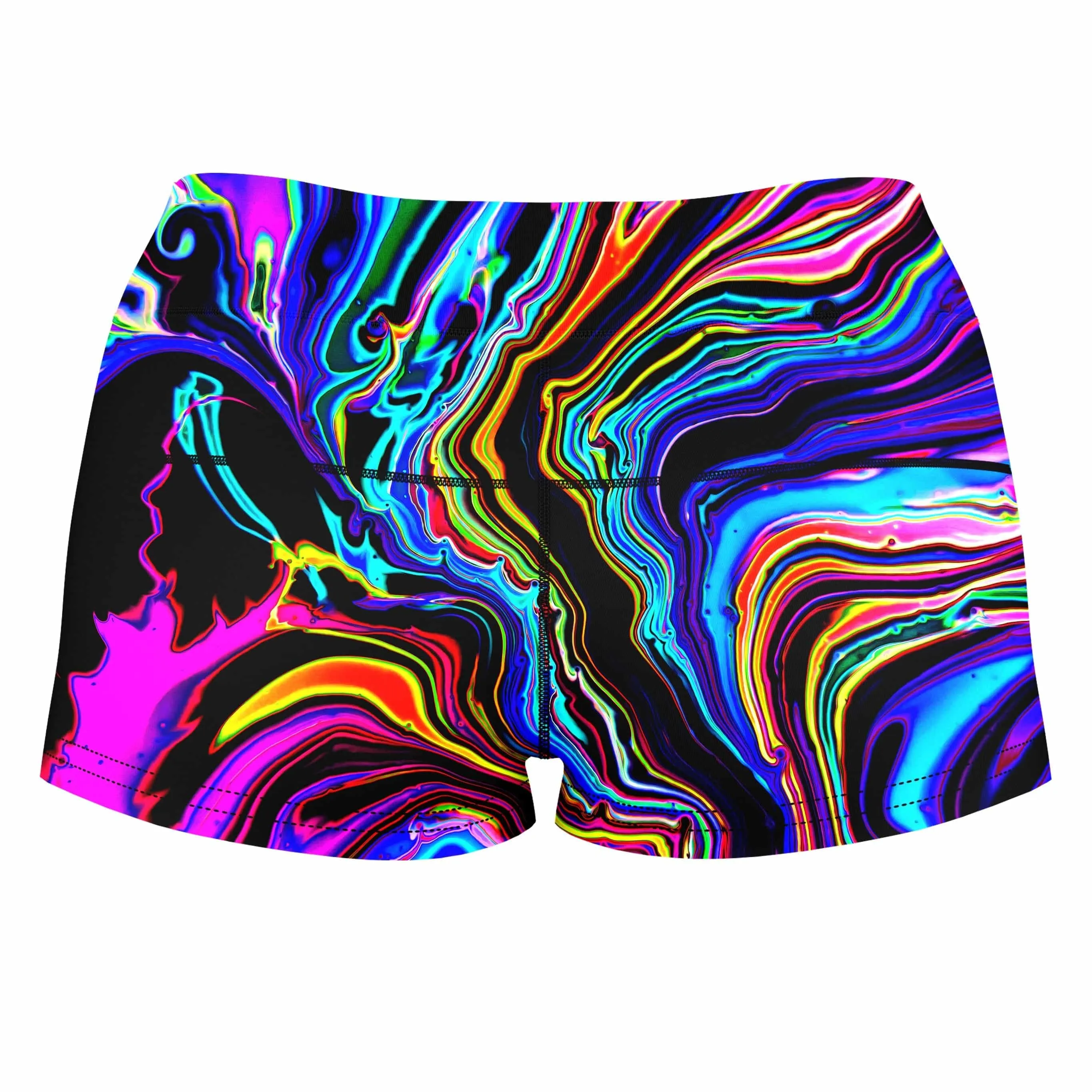 Neon Rift High-Waisted Women's Shorts sold by iEDM product image thumbnail 2