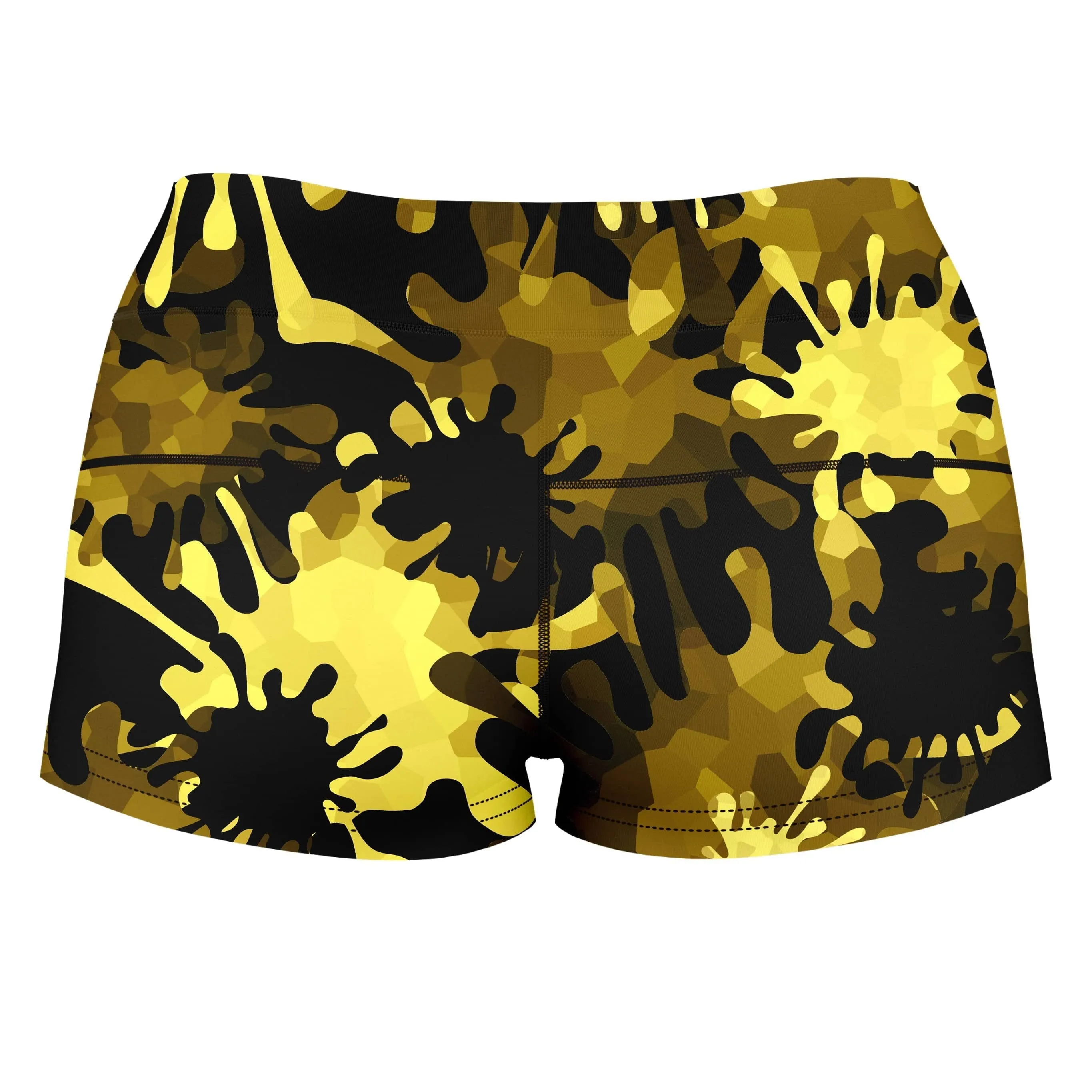 Gold Splatter High-Waisted Women's Shorts sold by iEDM product image thumbnail 2