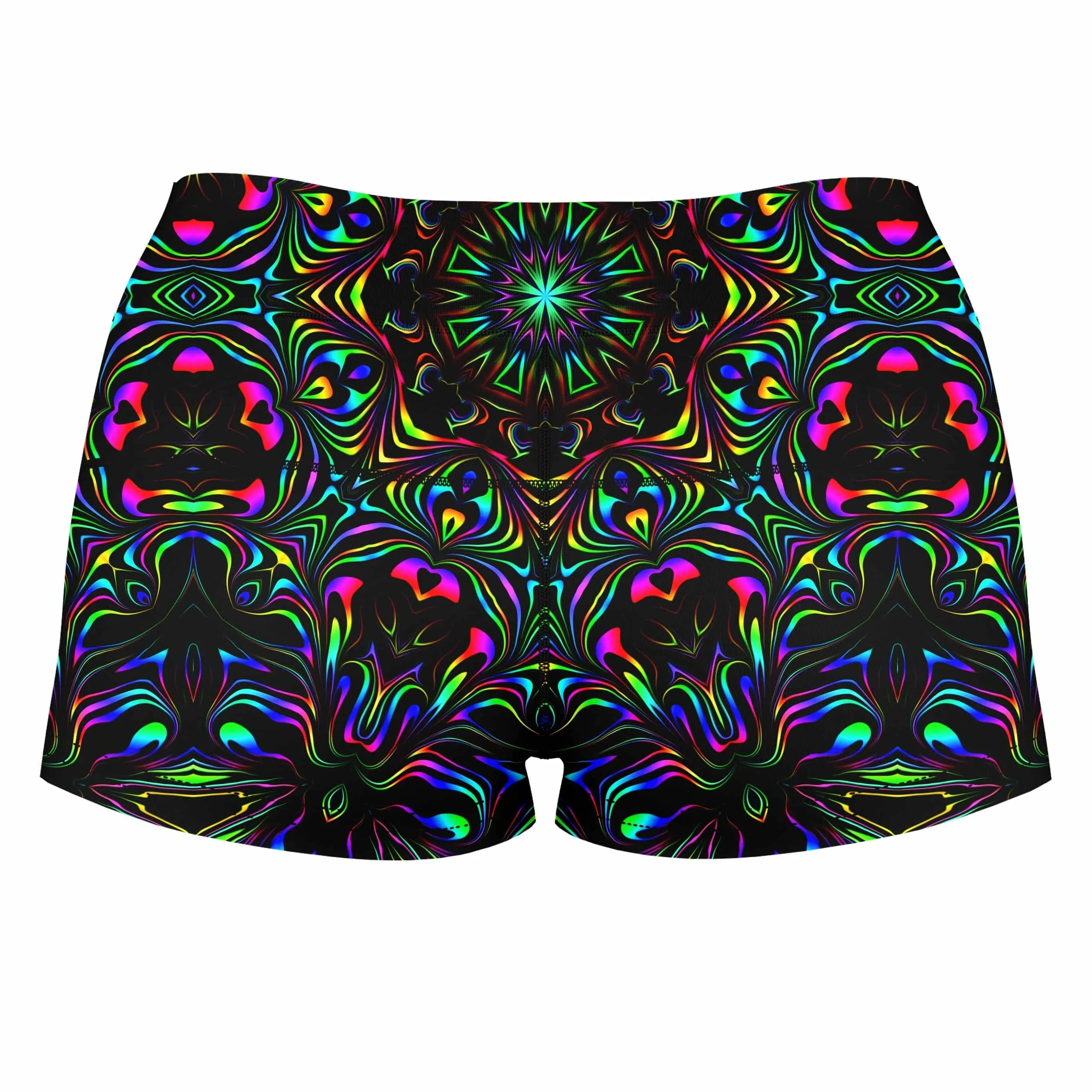 Kaleidoscope Eyes High-Waisted Women's Shorts sold by iEDM product image thumbnail 2
