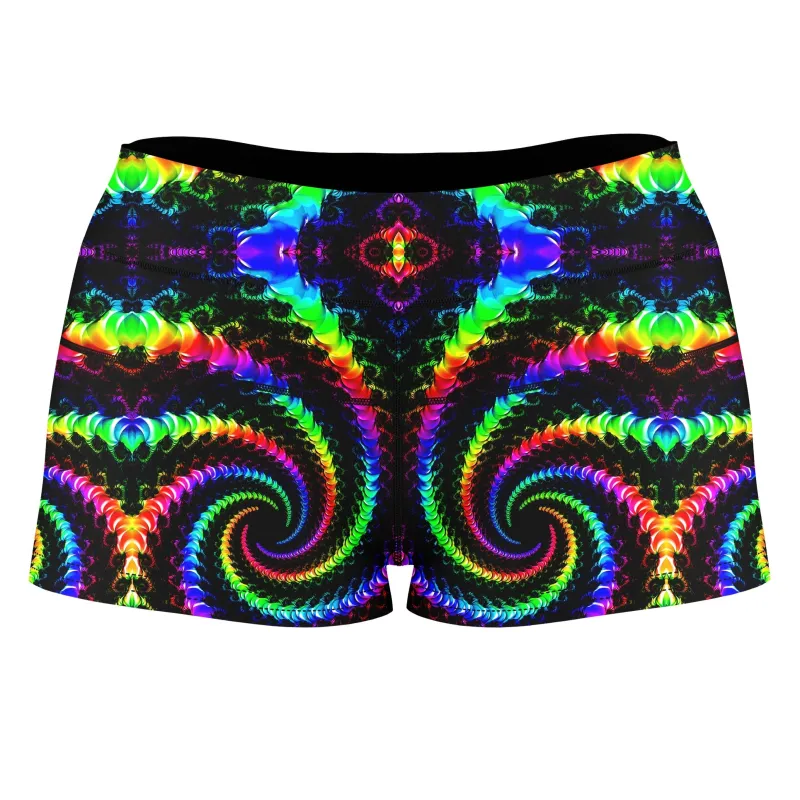 Fractaled Vision High-Waisted Women's Shorts sold by iEDM