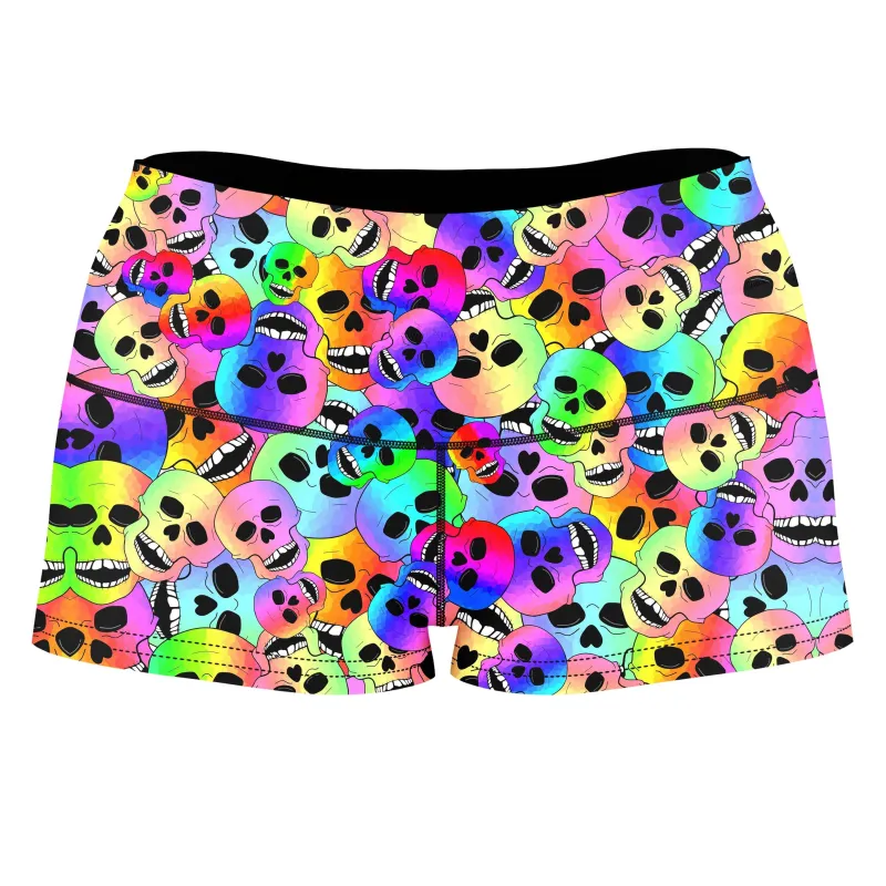Happy Skulls High-Waisted Women's Shorts sold by iEDM