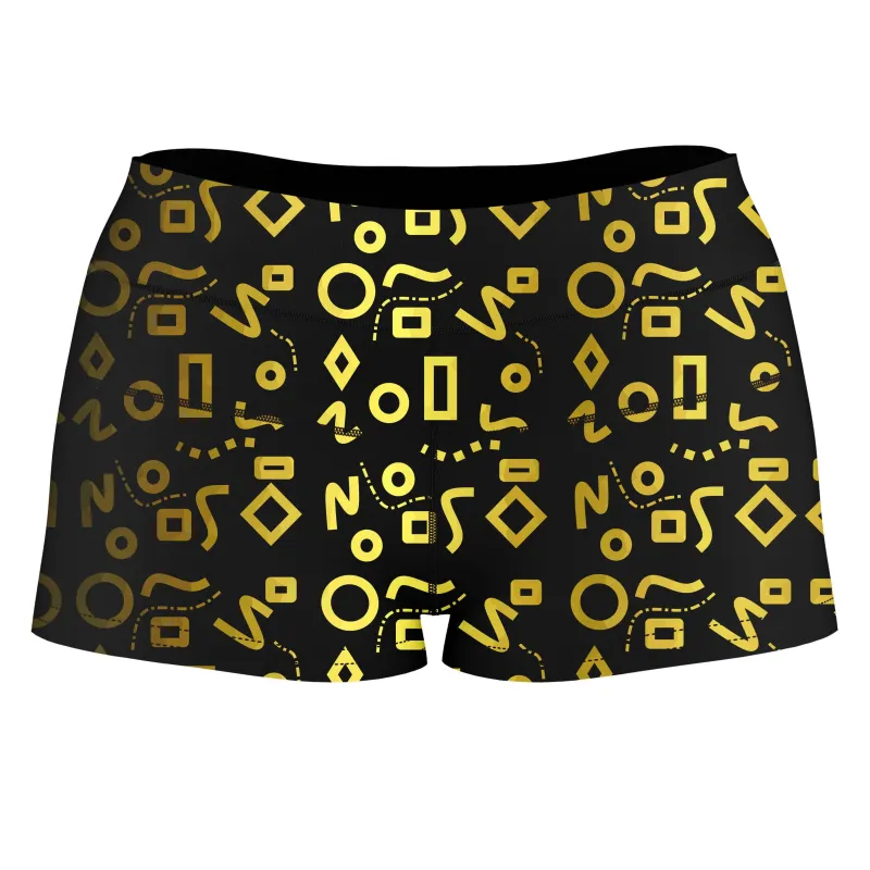 Gold Mod Glam High-Waisted Women's Shorts sold by iEDM