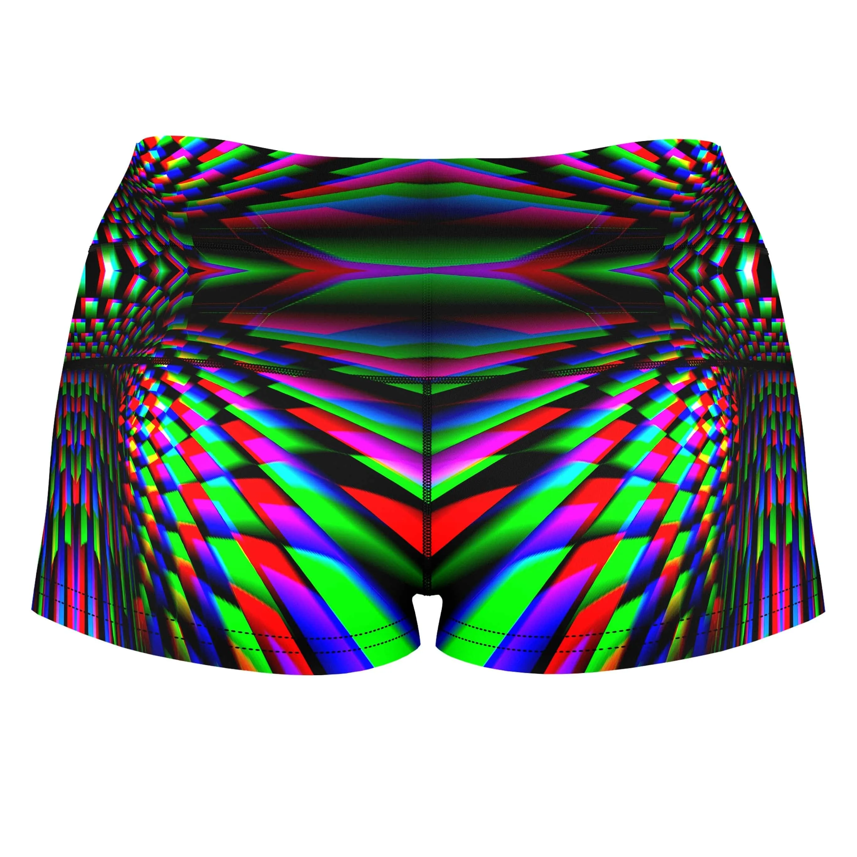 Glitch Trip High-Waisted Women's Shorts sold by iEDM product image thumbnail 2
