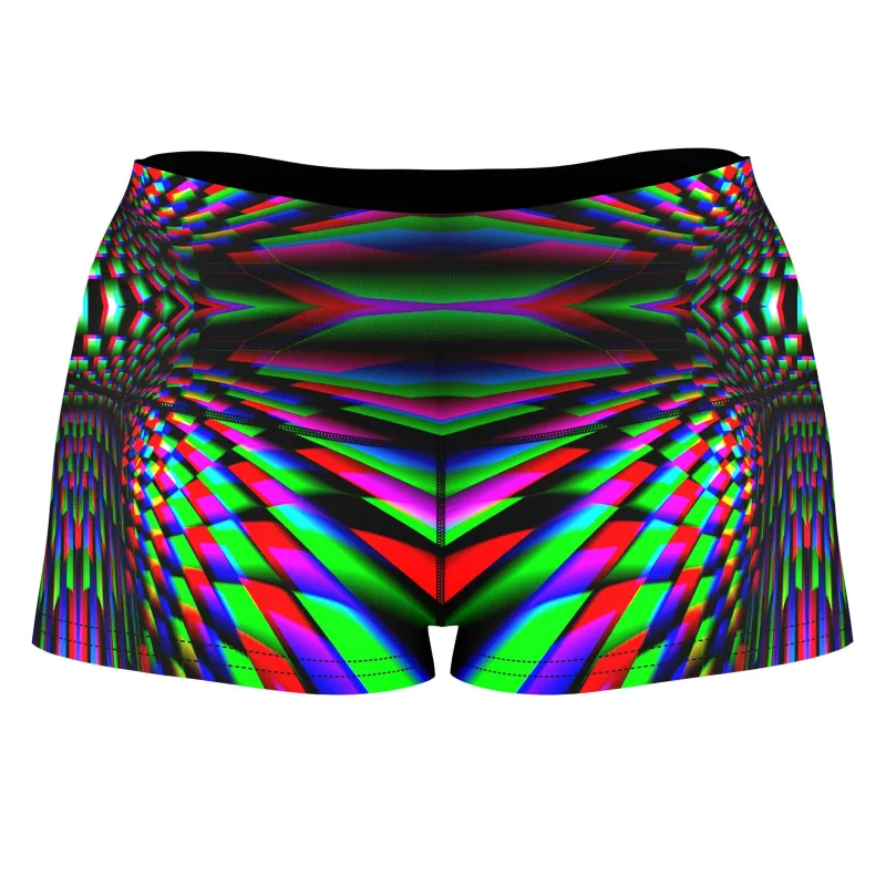 Glitch Trip High-Waisted Women's Shorts sold by iEDM