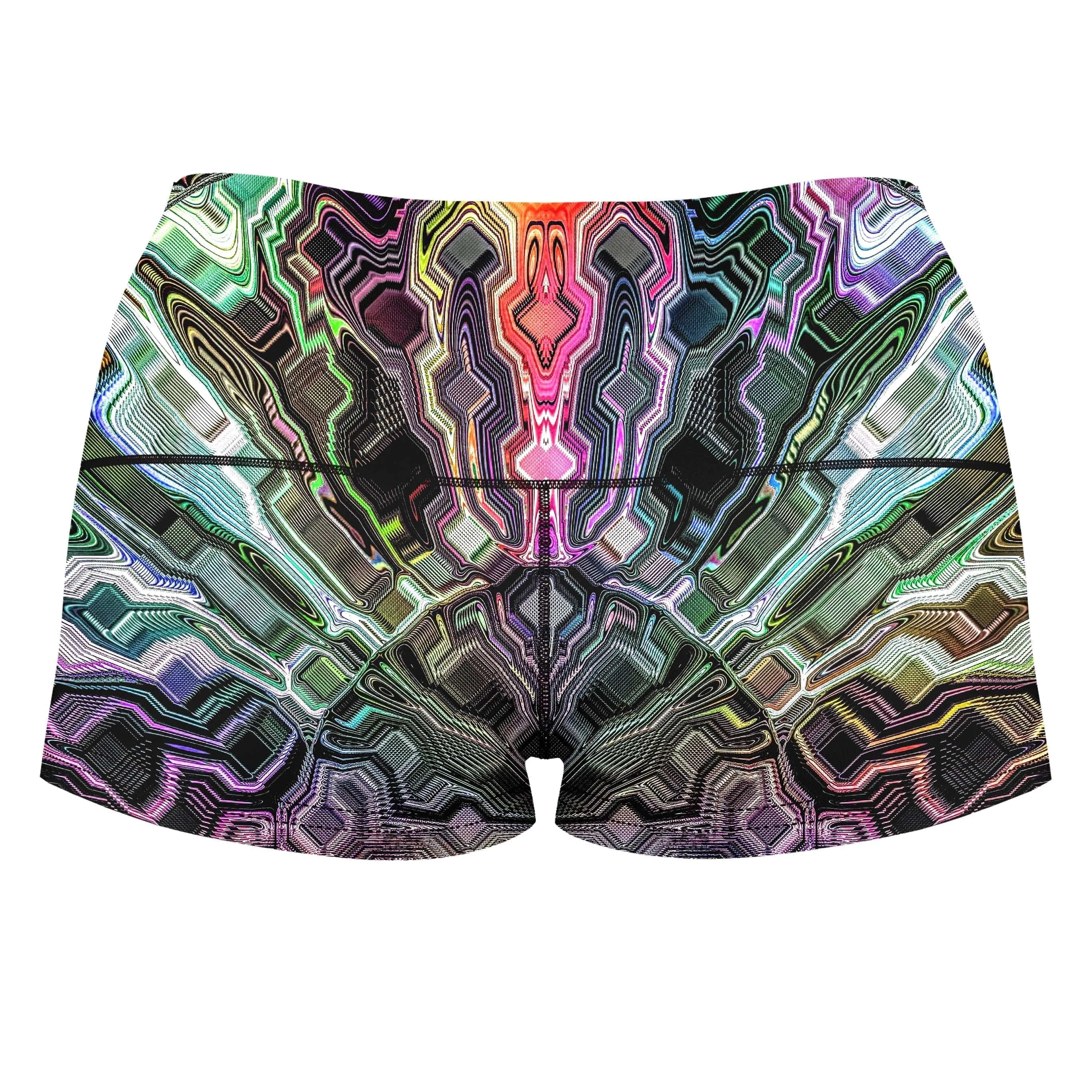 Holographic Storm High-Waisted Women's Shorts sold by iEDM product image thumbnail 2