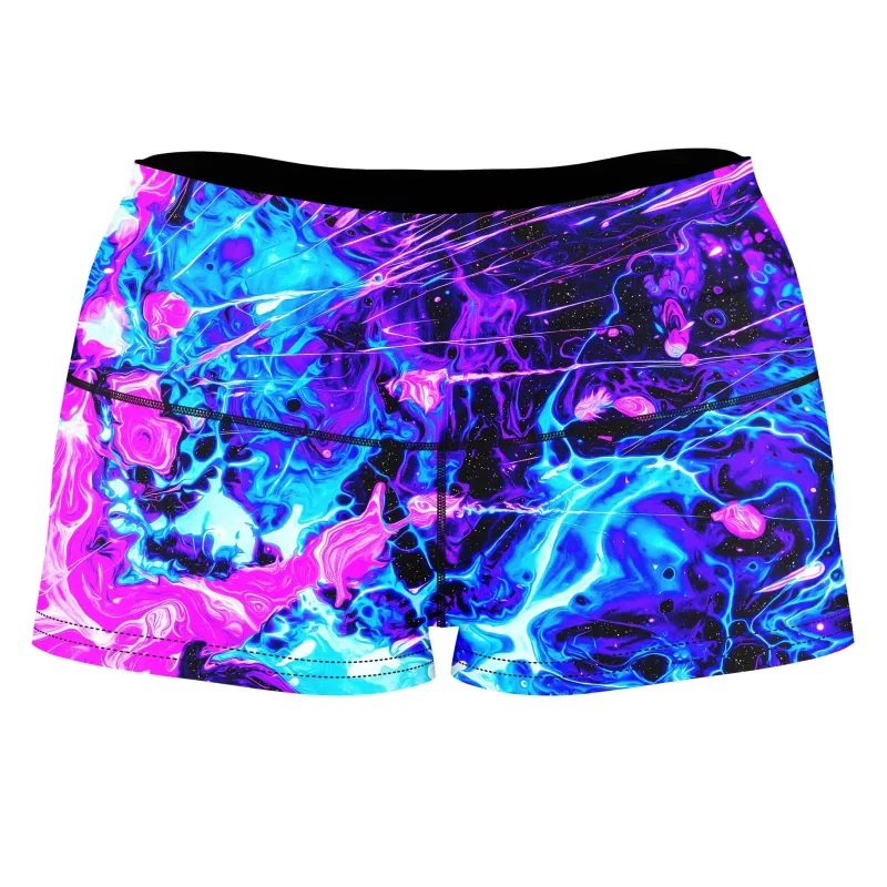Cosmic Burst High-Waisted Women's Shorts sold by iEDM