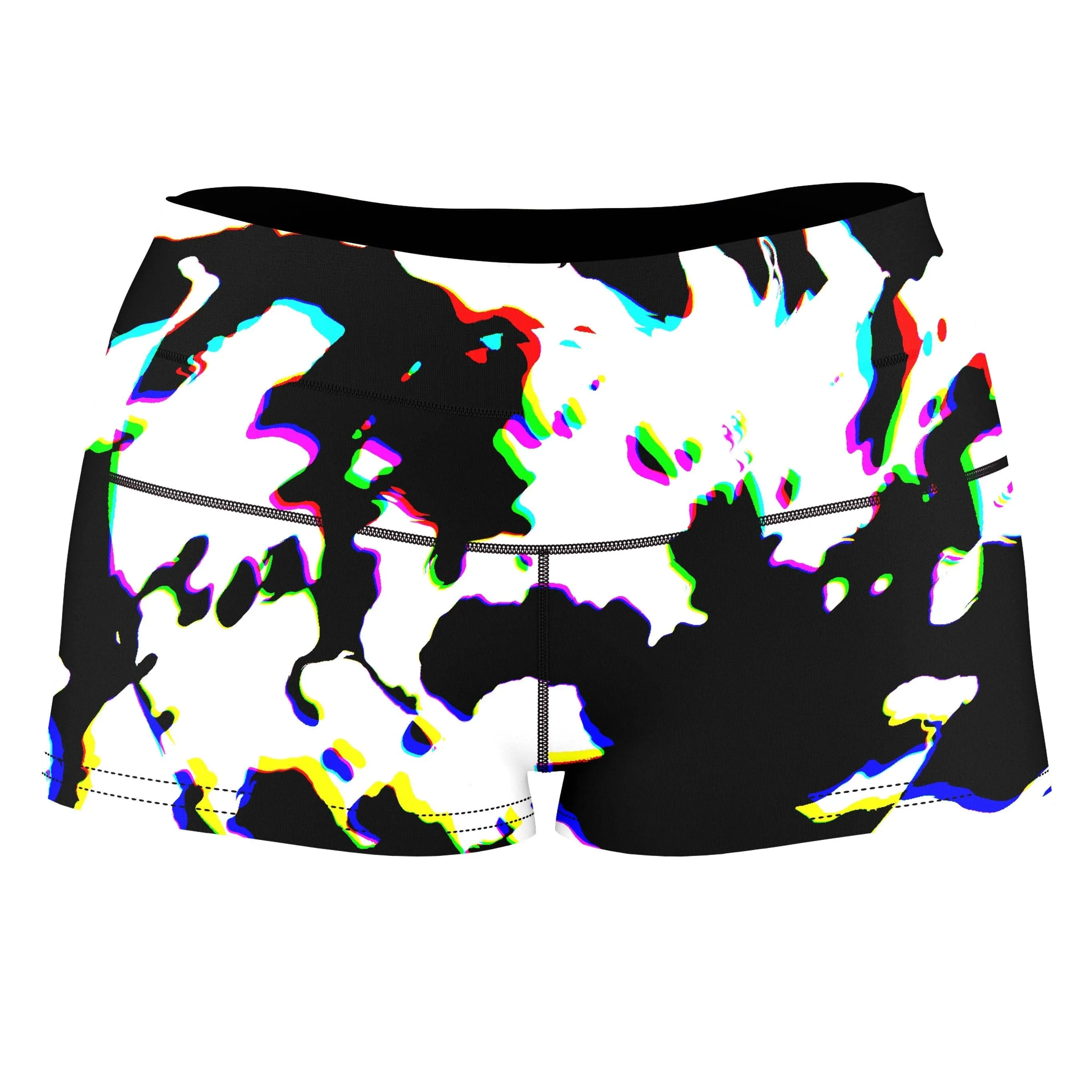 Cow Hide Print Rave Drip High-Waisted Women's Shorts sold by iEDM