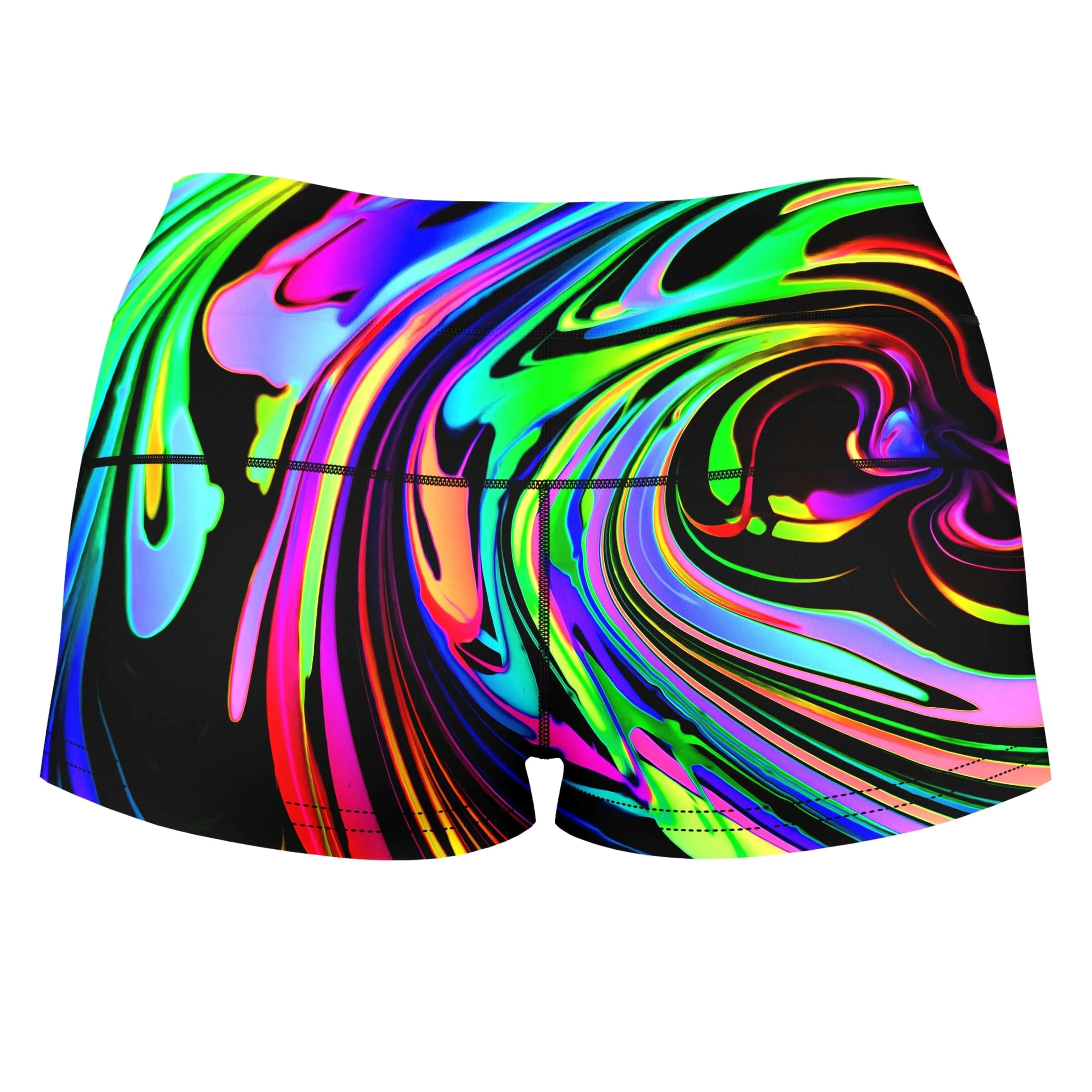 Cosmic Swirl High-Waisted Women's Shorts sold by iEDM product image thumbnail 2
