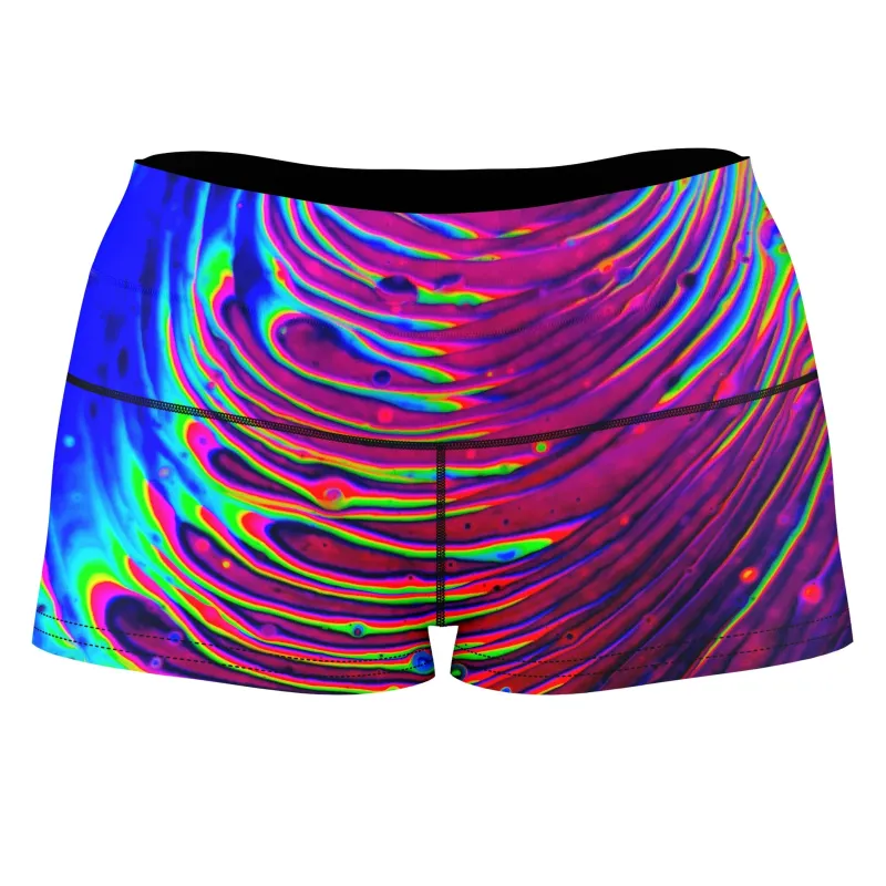 Cosmic Ripples High-Waisted Women's Shorts sold by iEDM