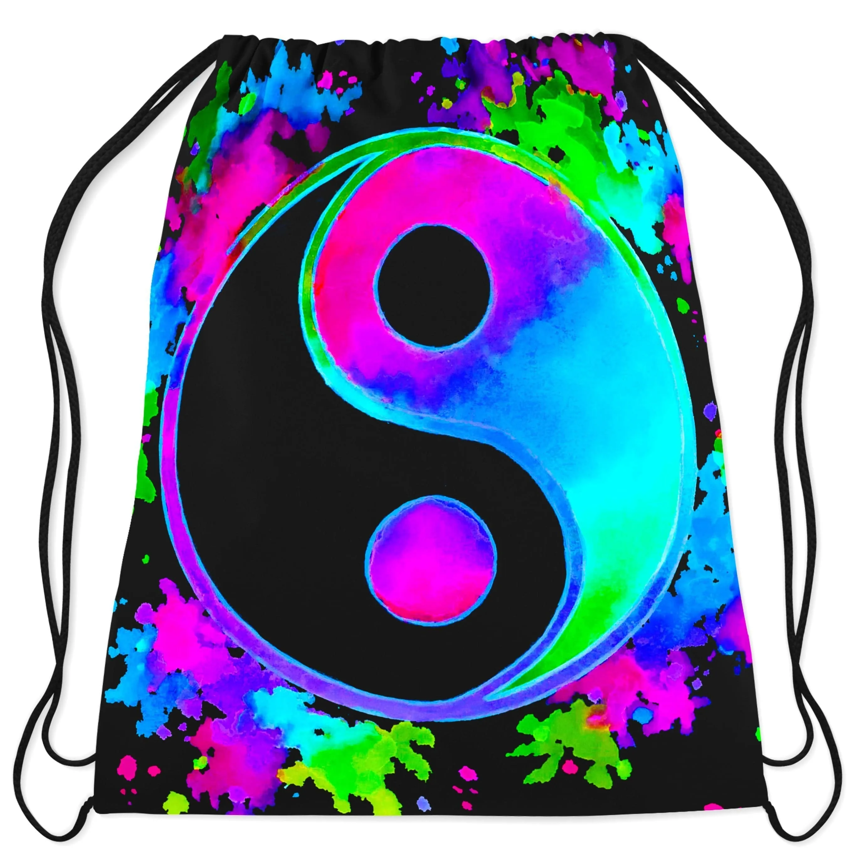 Splatter Yin Yang 3 Drawstring Bag sold by iEDM
