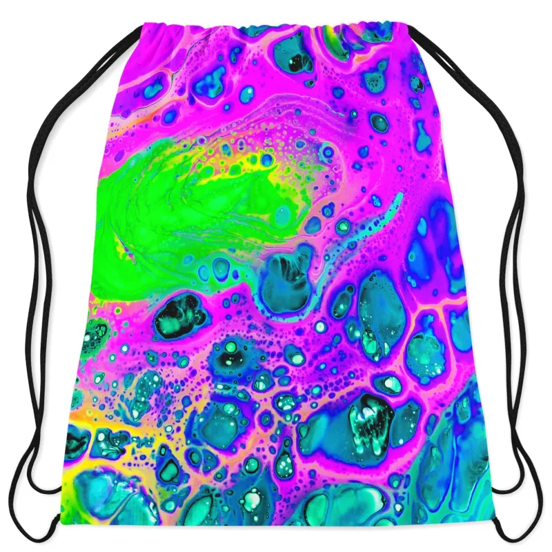 Neon Drip Drawstring Bag sold by iEDM
