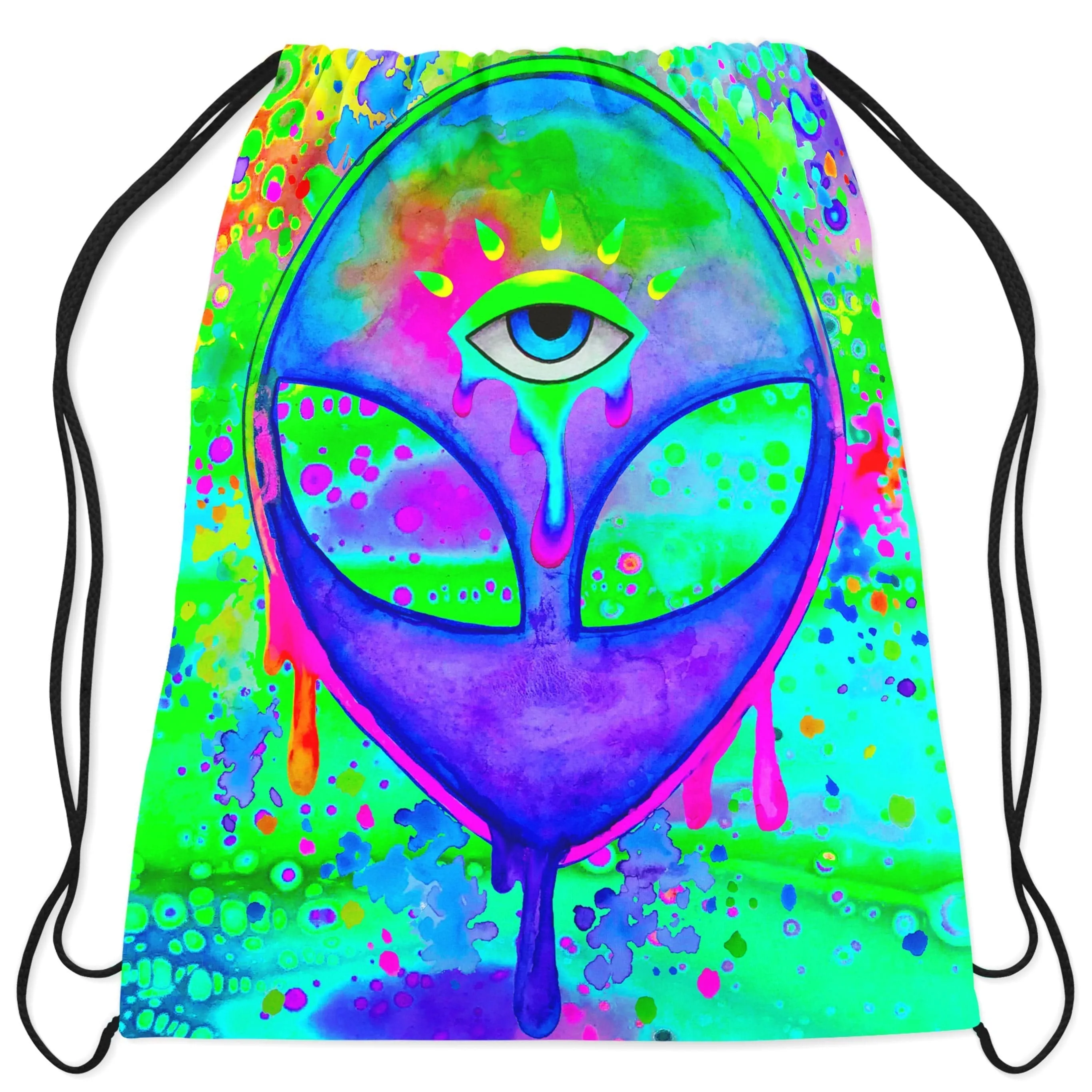Alien Melt Purple Drawstring Bag sold by iEDM