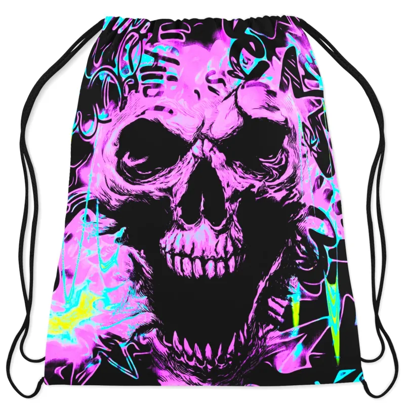 Skull Graffiti Drawstring Bag sold by iEDM