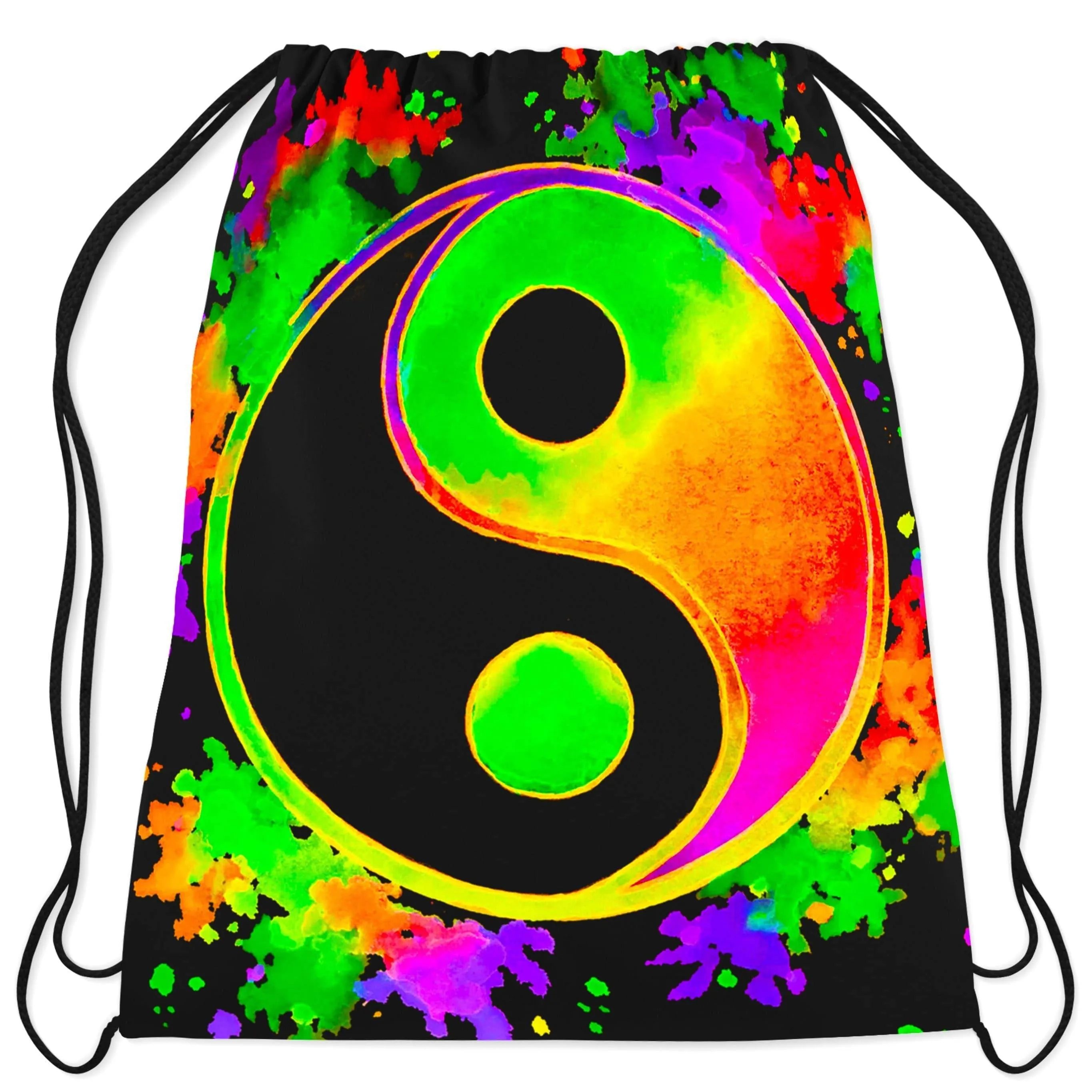 Splatter Yin Yang 2 Drawstring Bag sold by iEDM
