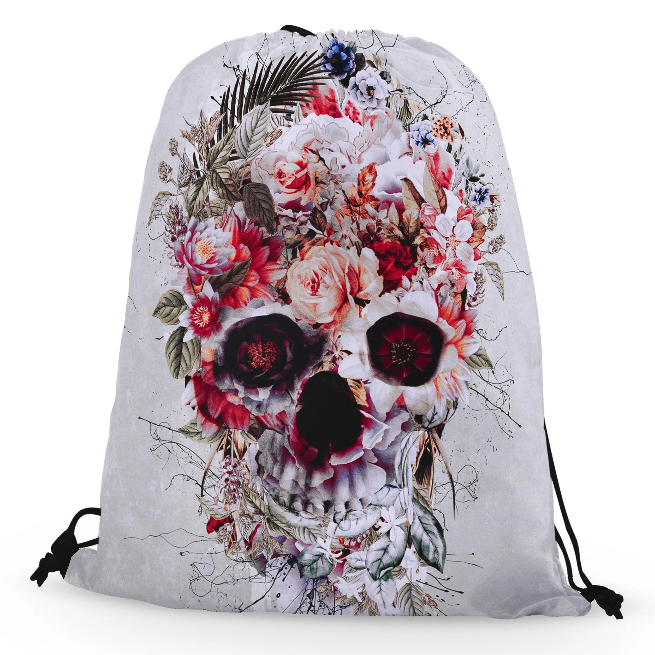 Floral Skull Drawstring Bag sold by iEDM product image thumbnail 3
