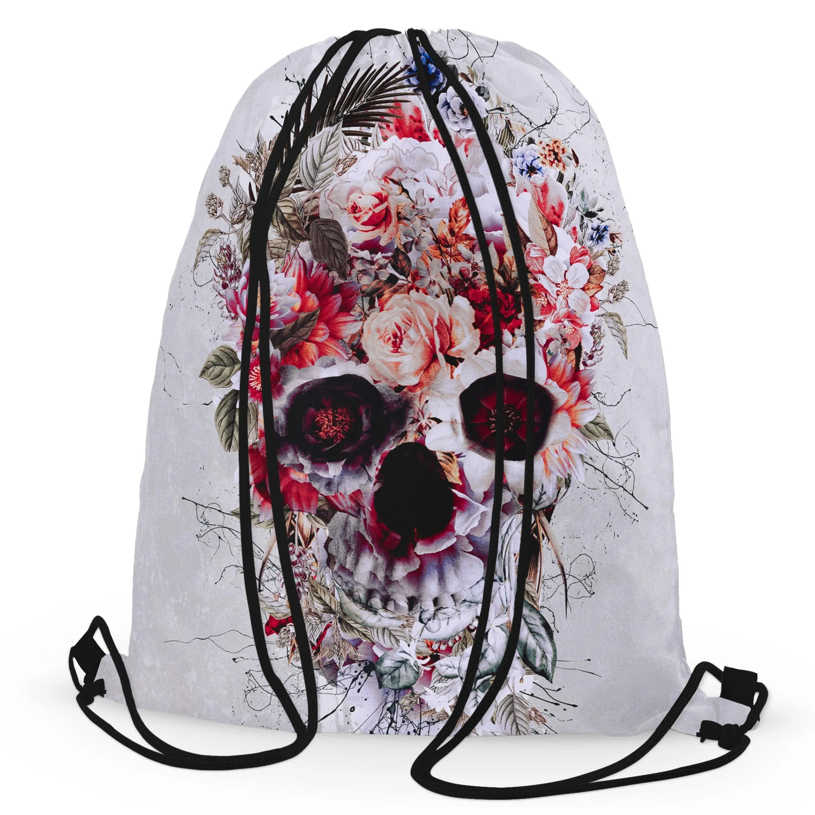 Floral Skull Drawstring Bag sold by iEDM product image thumbnail 2