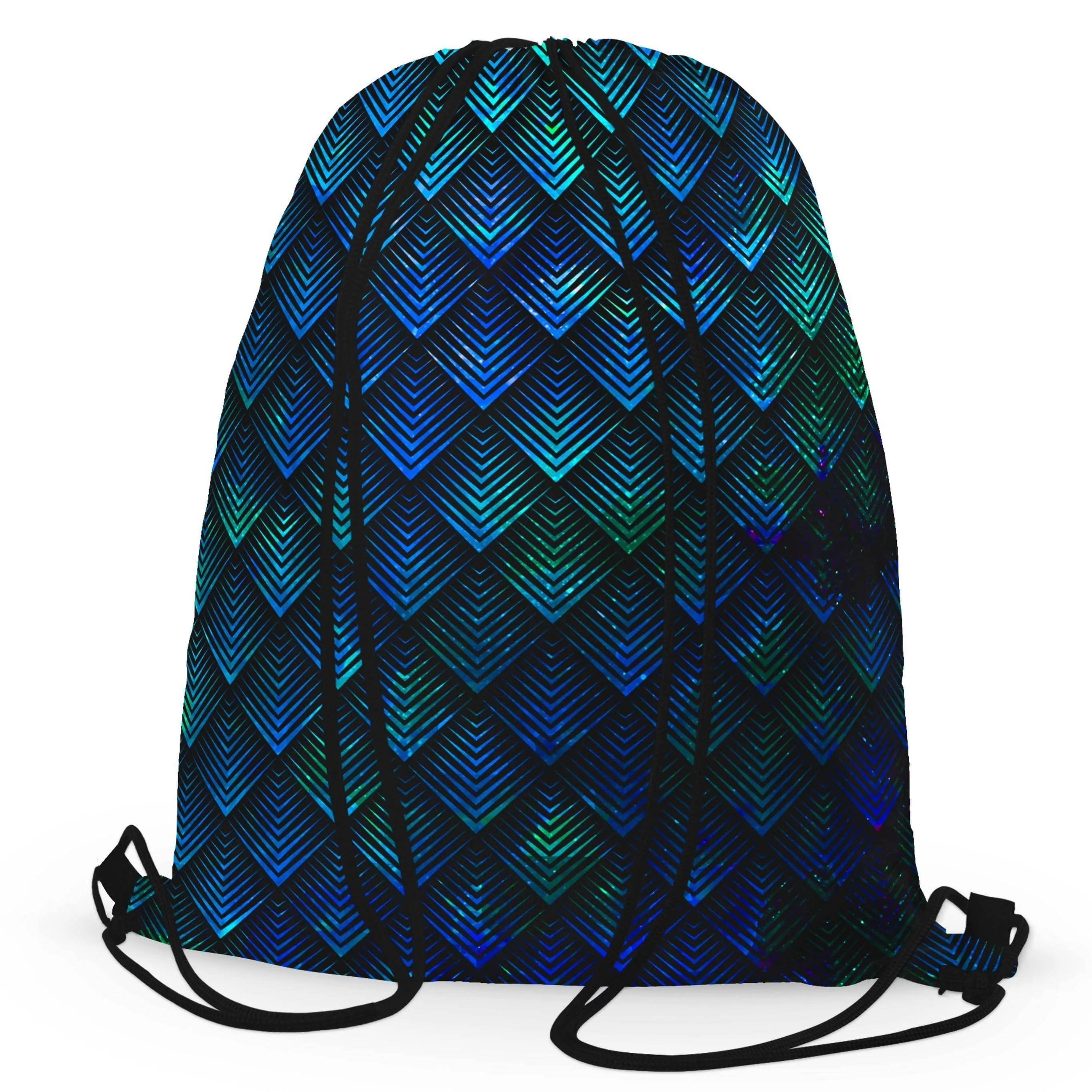 Galactic Dragon Scale Teal Drawstring Bag sold by iEDM product image thumbnail 3