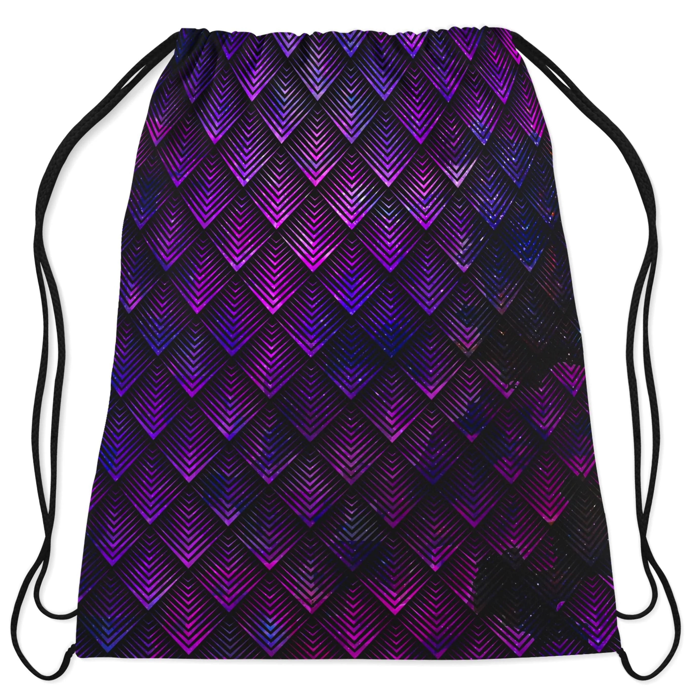 Galactic Dragon Scale Purple Drawstring Bag sold by iEDM