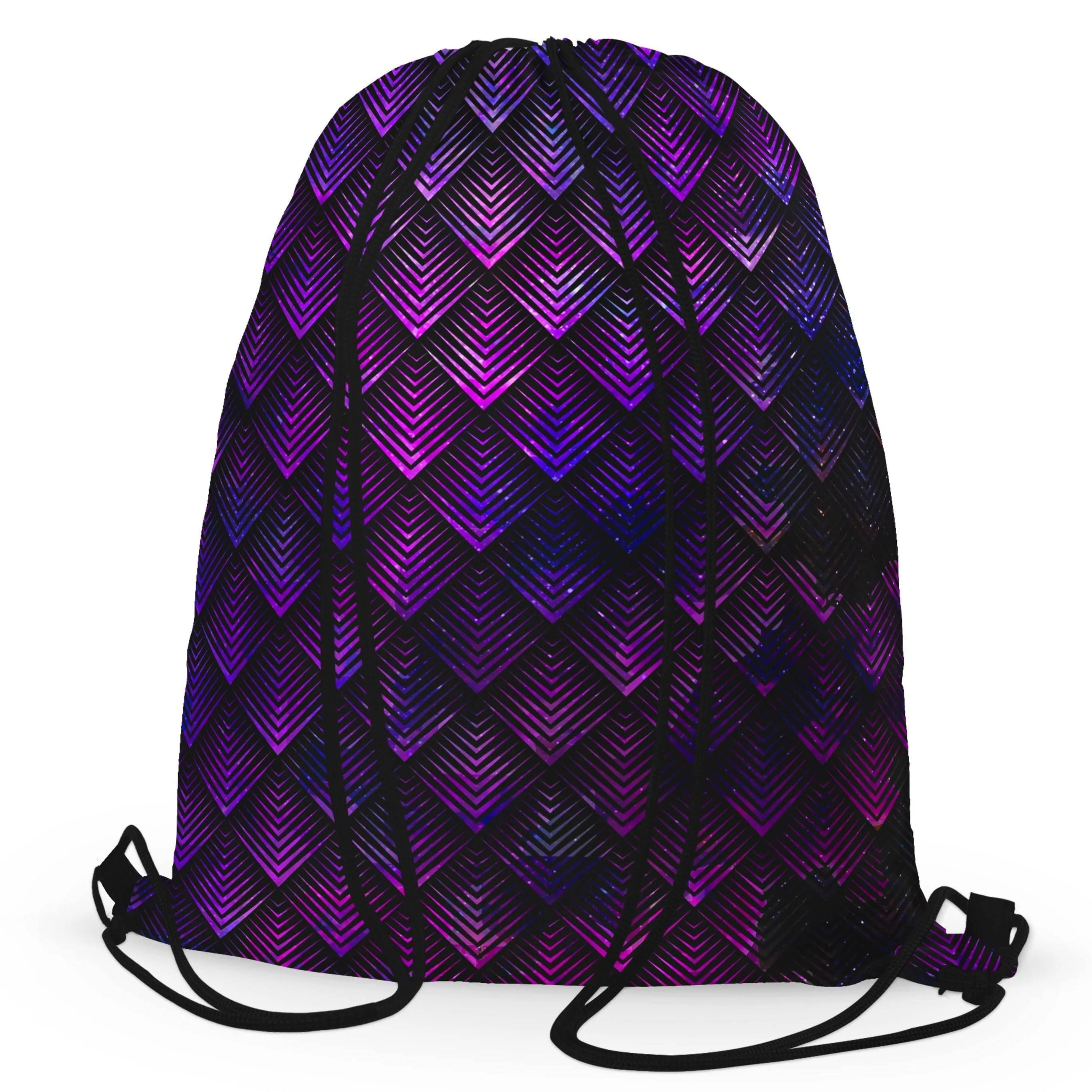 Galactic Dragon Scale Purple Drawstring Bag sold by iEDM product image thumbnail 3
