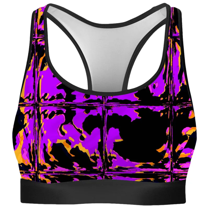 Purple Blackout Rave Glitch Rave Bra sold by iEDM