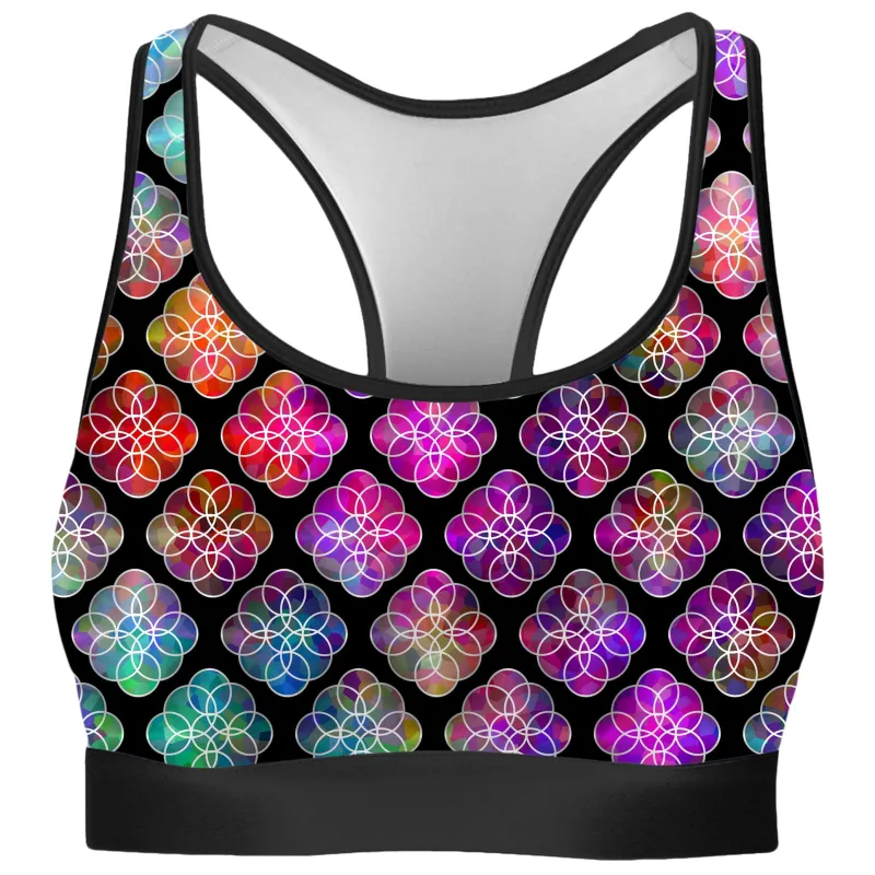 Rings of Color Pattern Rave Bra sold by iEDM