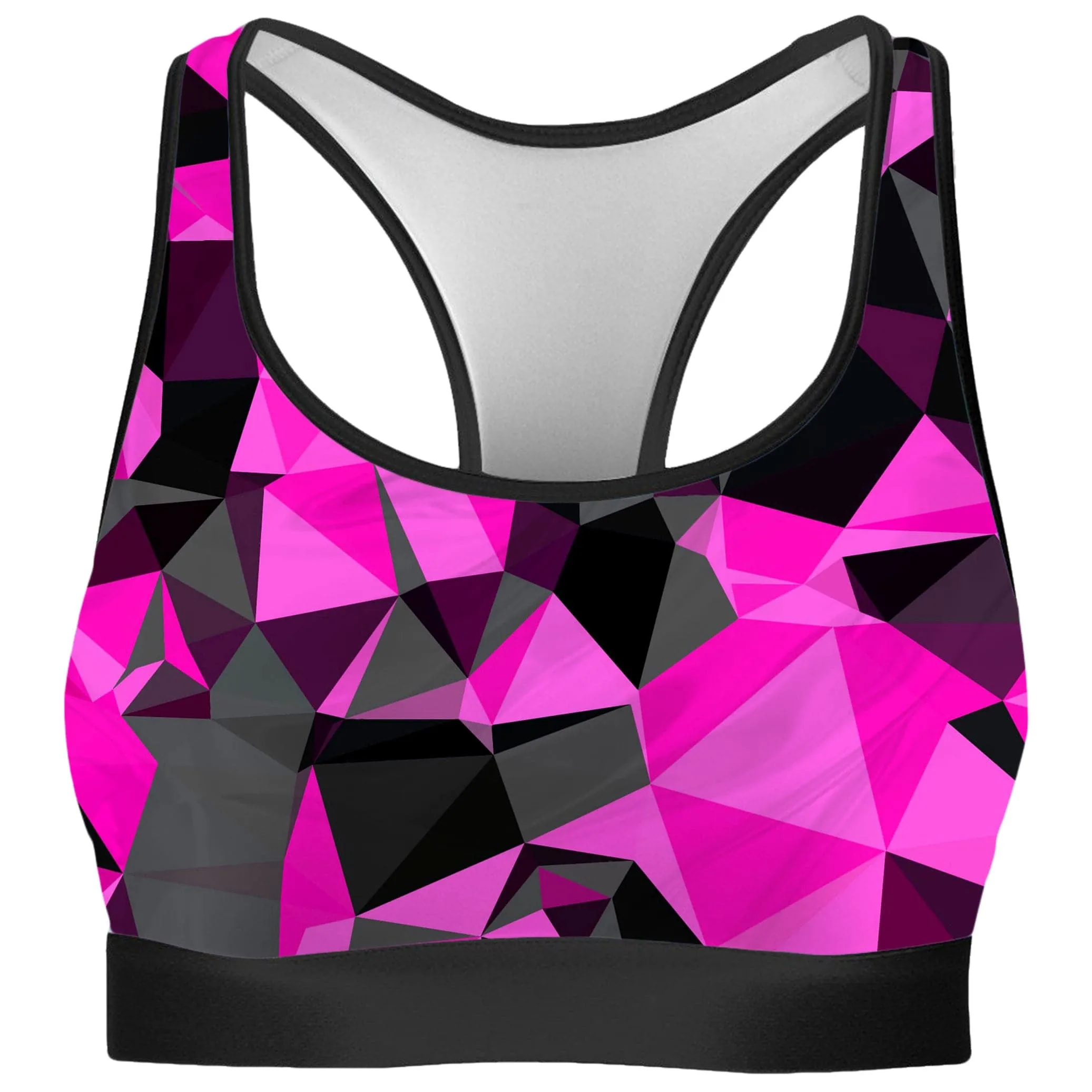 Pink and Black Geo Rave Bra sold by iEDM