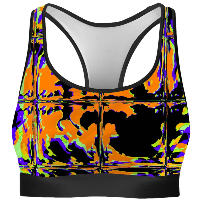 Orange Violet Rave Glitch Rave Bra sold by iEDM