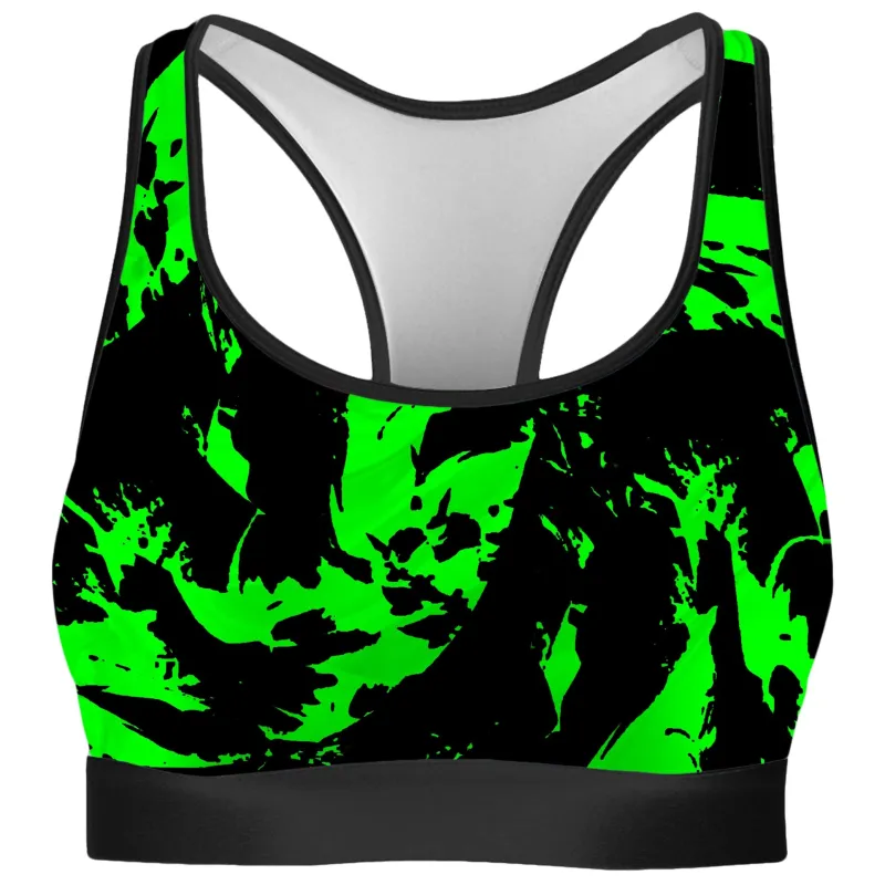 Neon Graffiti Paint Splatter Rave Bra sold by iEDM