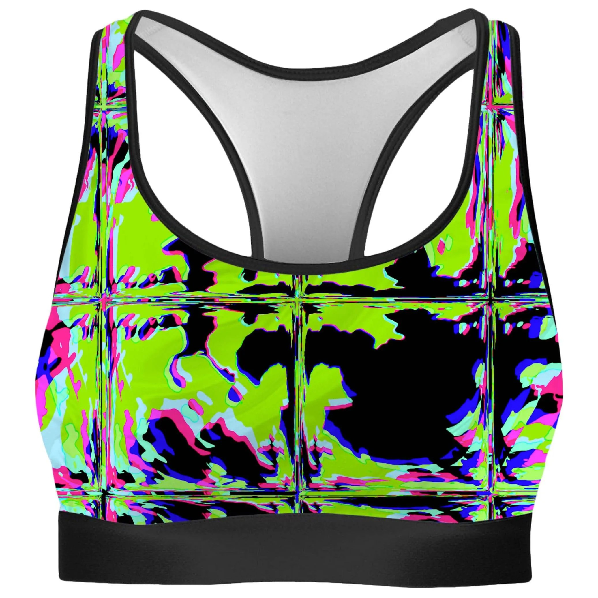 Blacklight Rave Glitch Rave Bra sold by iEDM