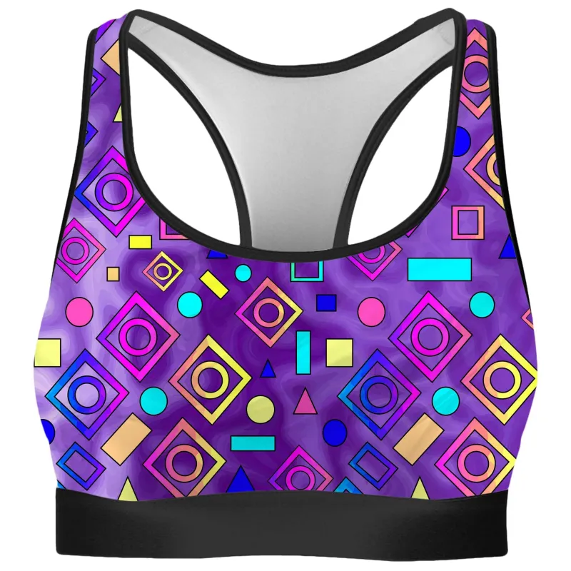 Geometric On Purple Rave Bra sold by iEDM
